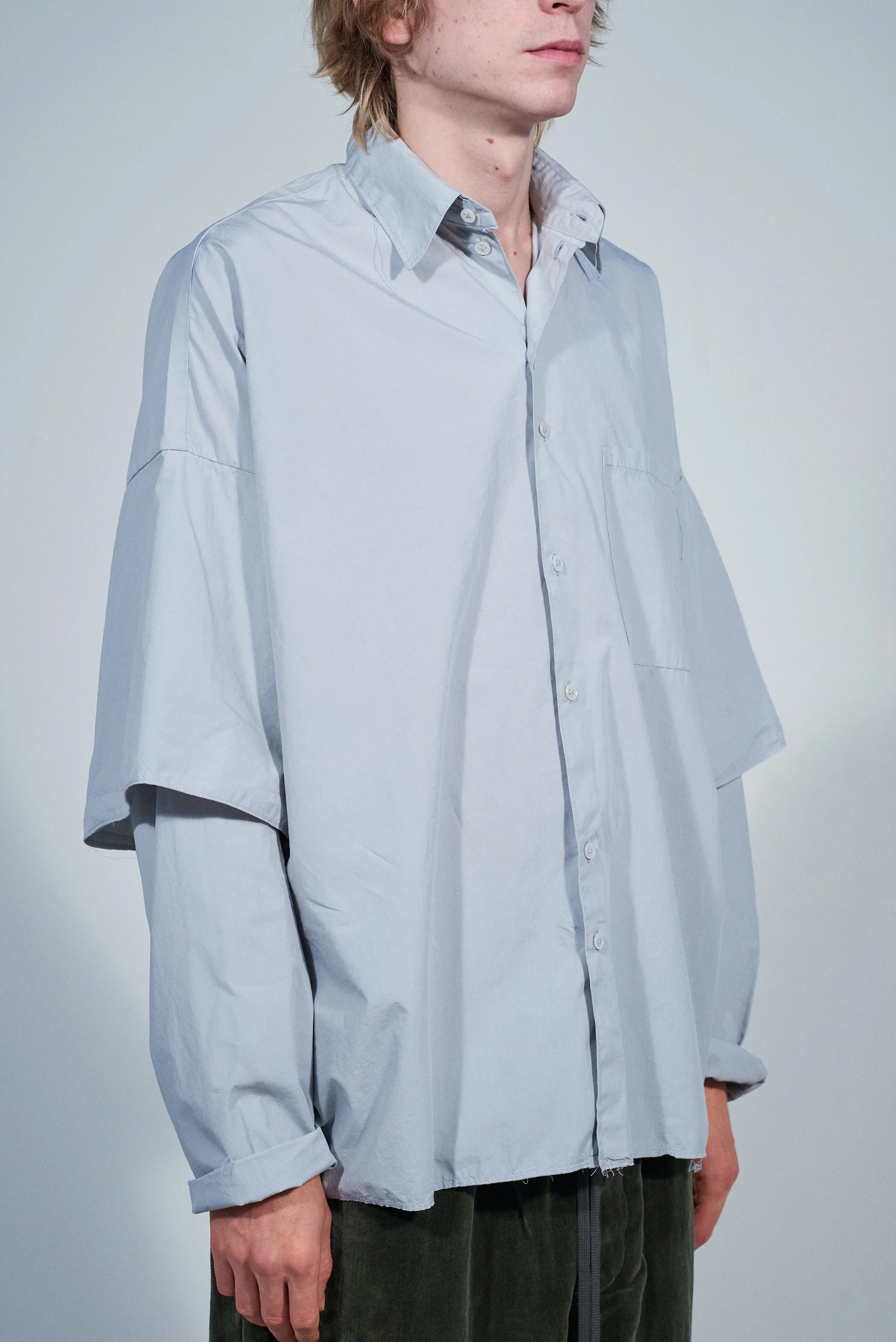 Double Sleeve Shirt Light Grey