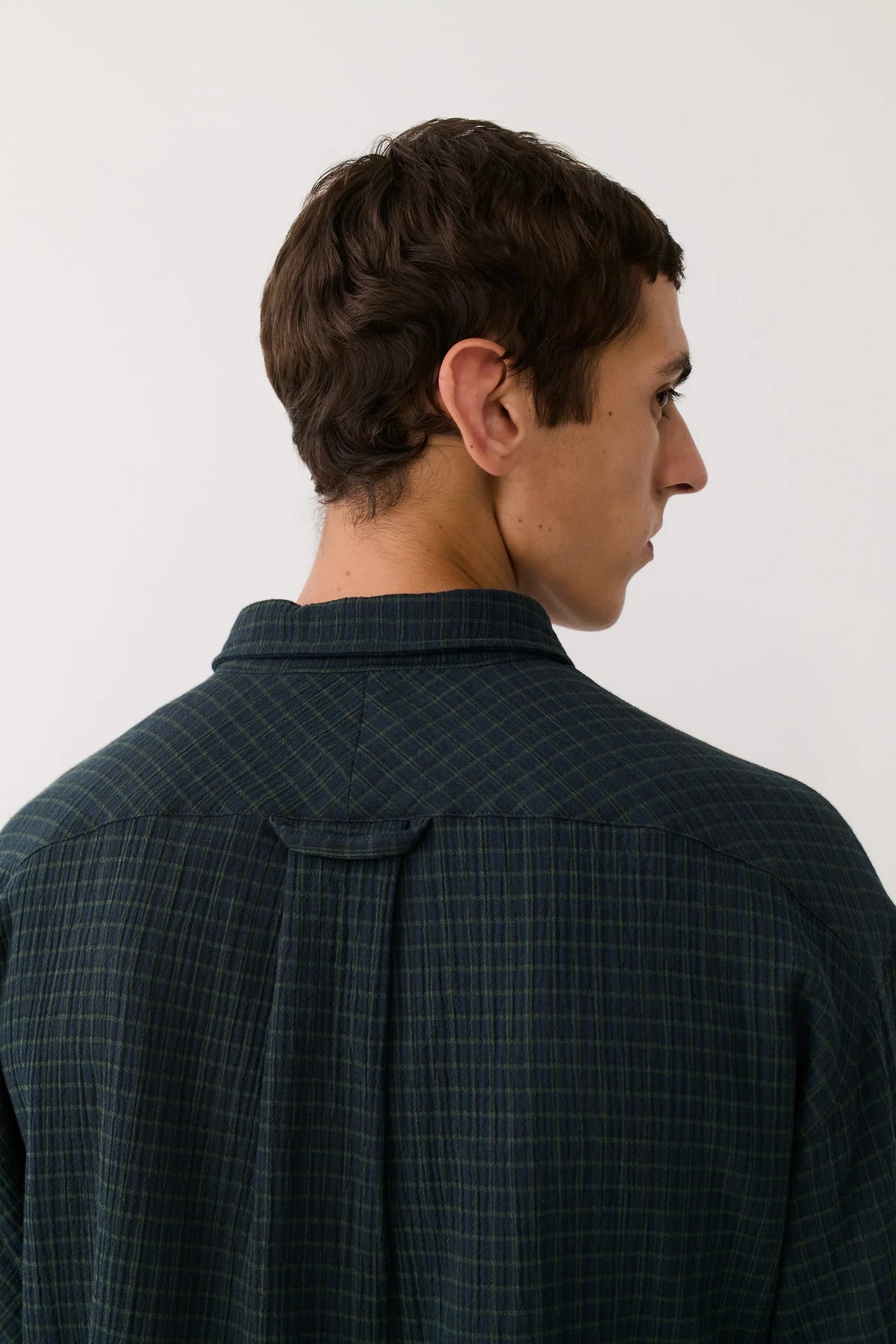 Banita Button Down Shirt Navy Green Check_4