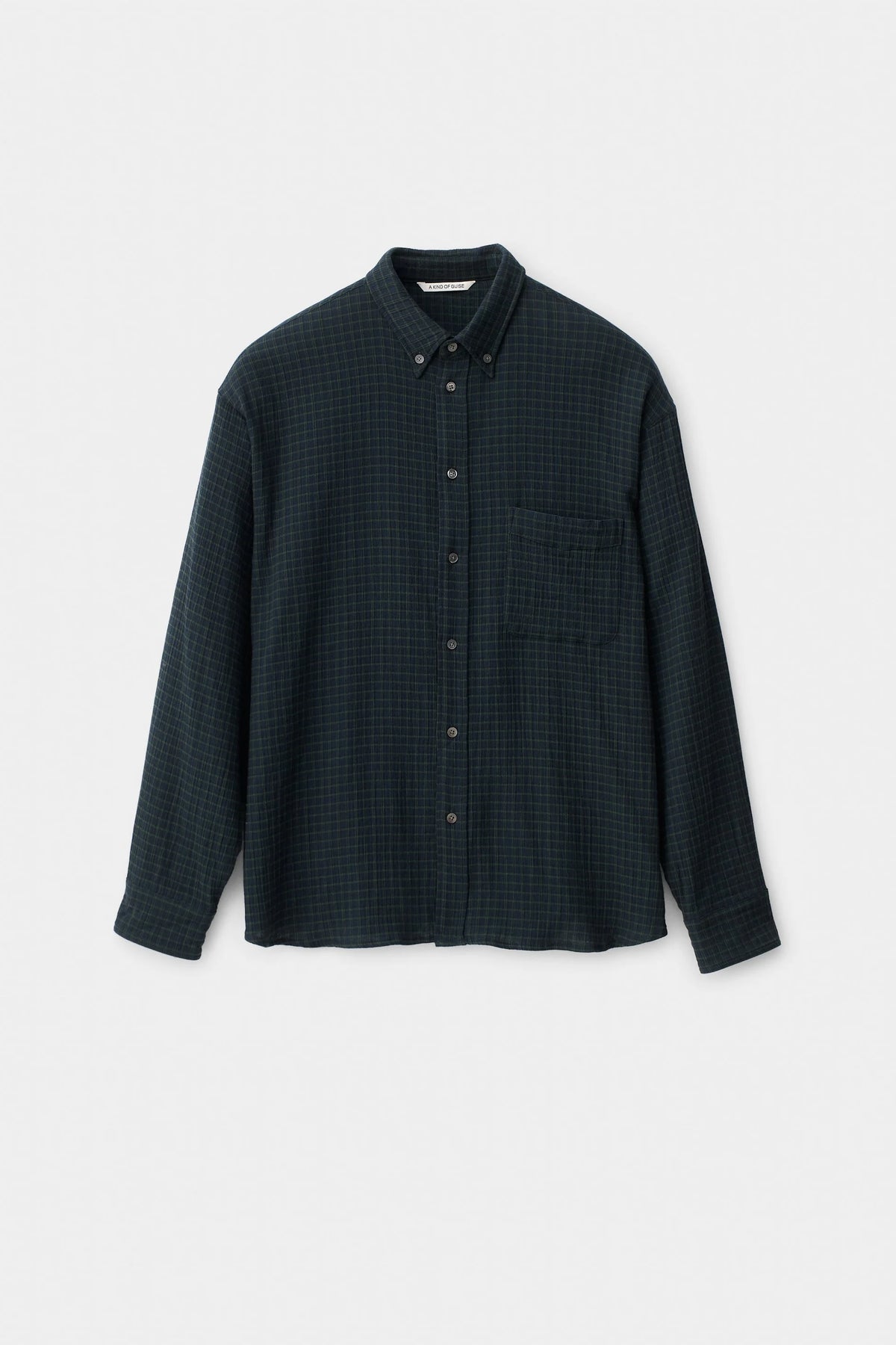 Banita Button Down Shirt Navy Green Check_9