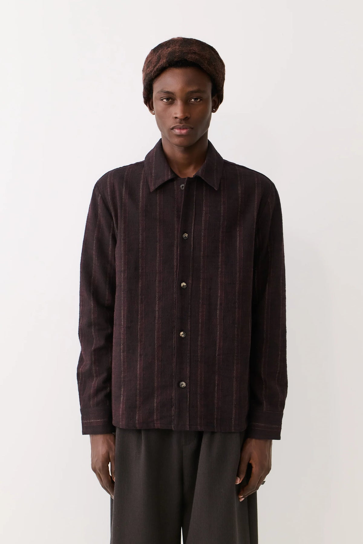 Cullu Overshirt Black Wine Line