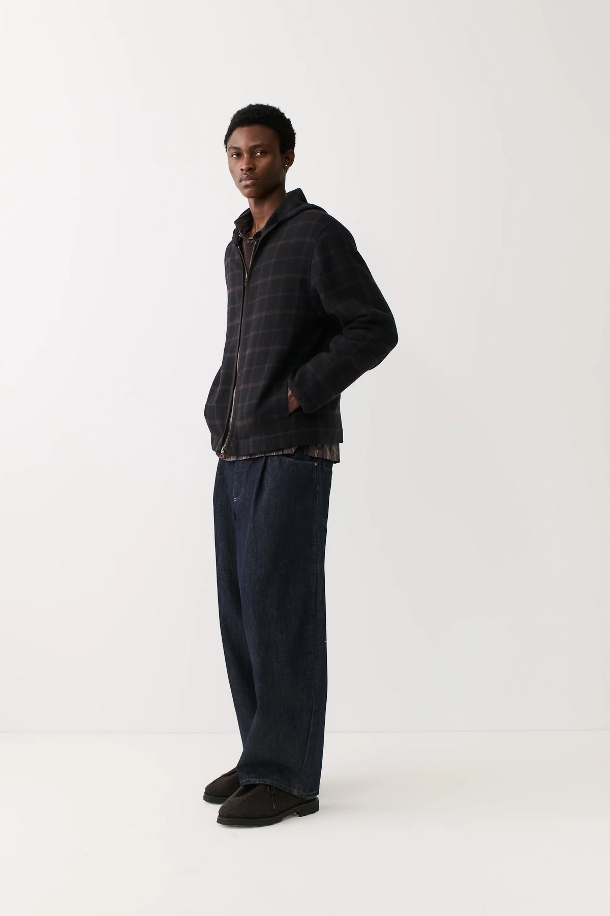 Erro Hooded Overshirt Black Check