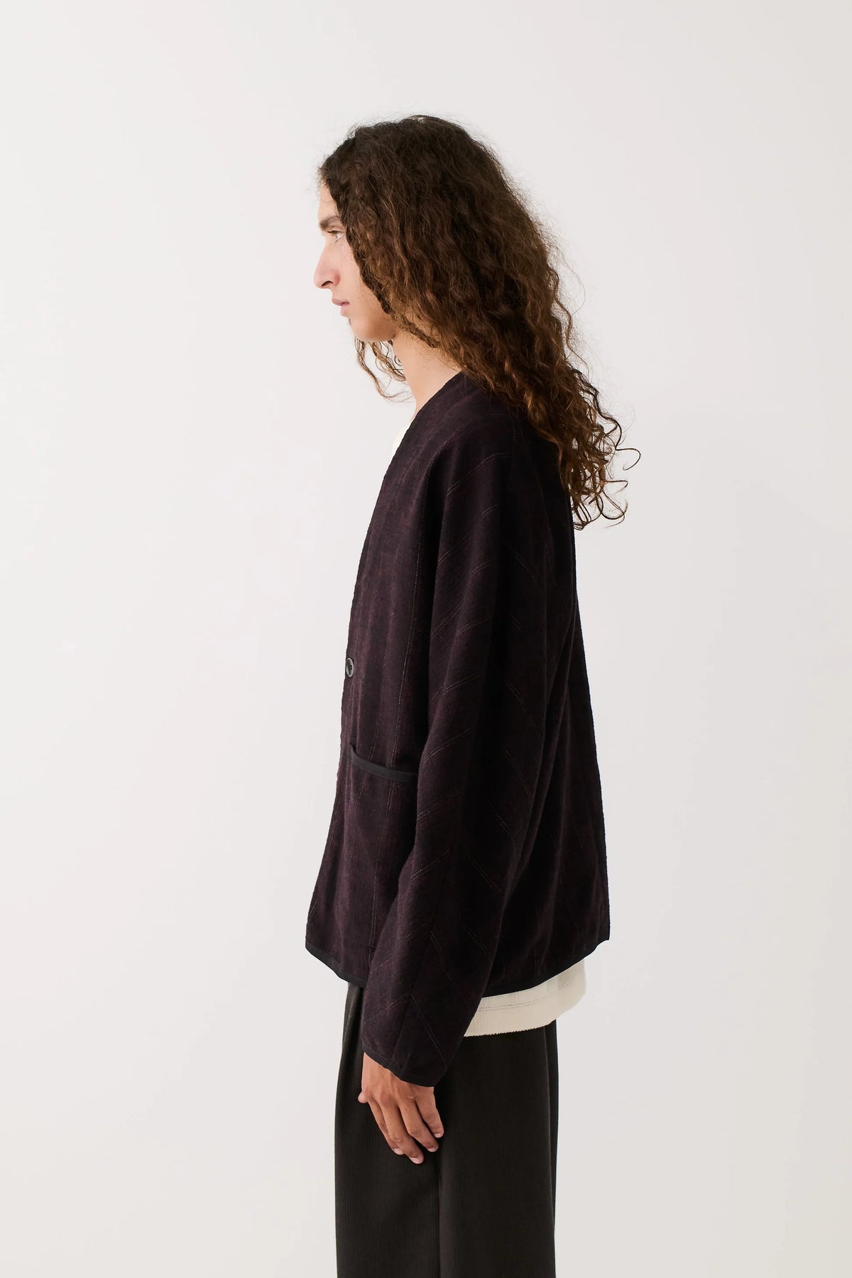 Kaan Cardigan Black Wine Line_4
