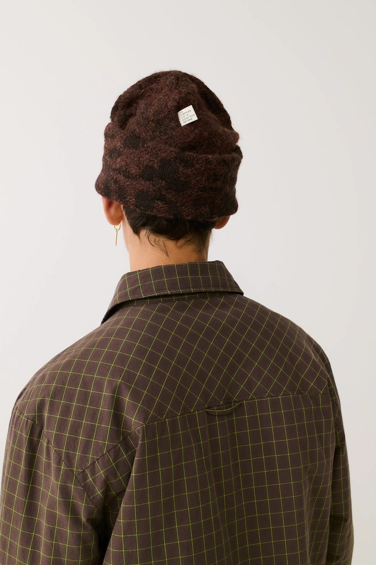 Olkay Quilted Overshirt Olive Burgundy Check_5