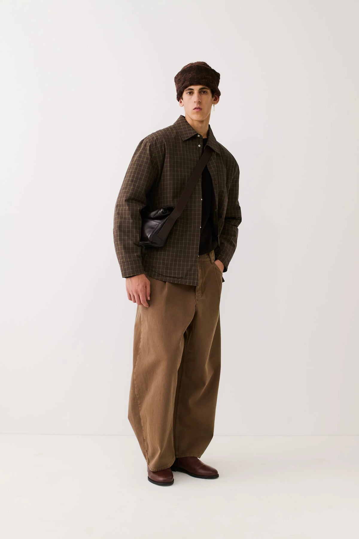 Olkay Quilted Overshirt Olive Burgundy Check_6