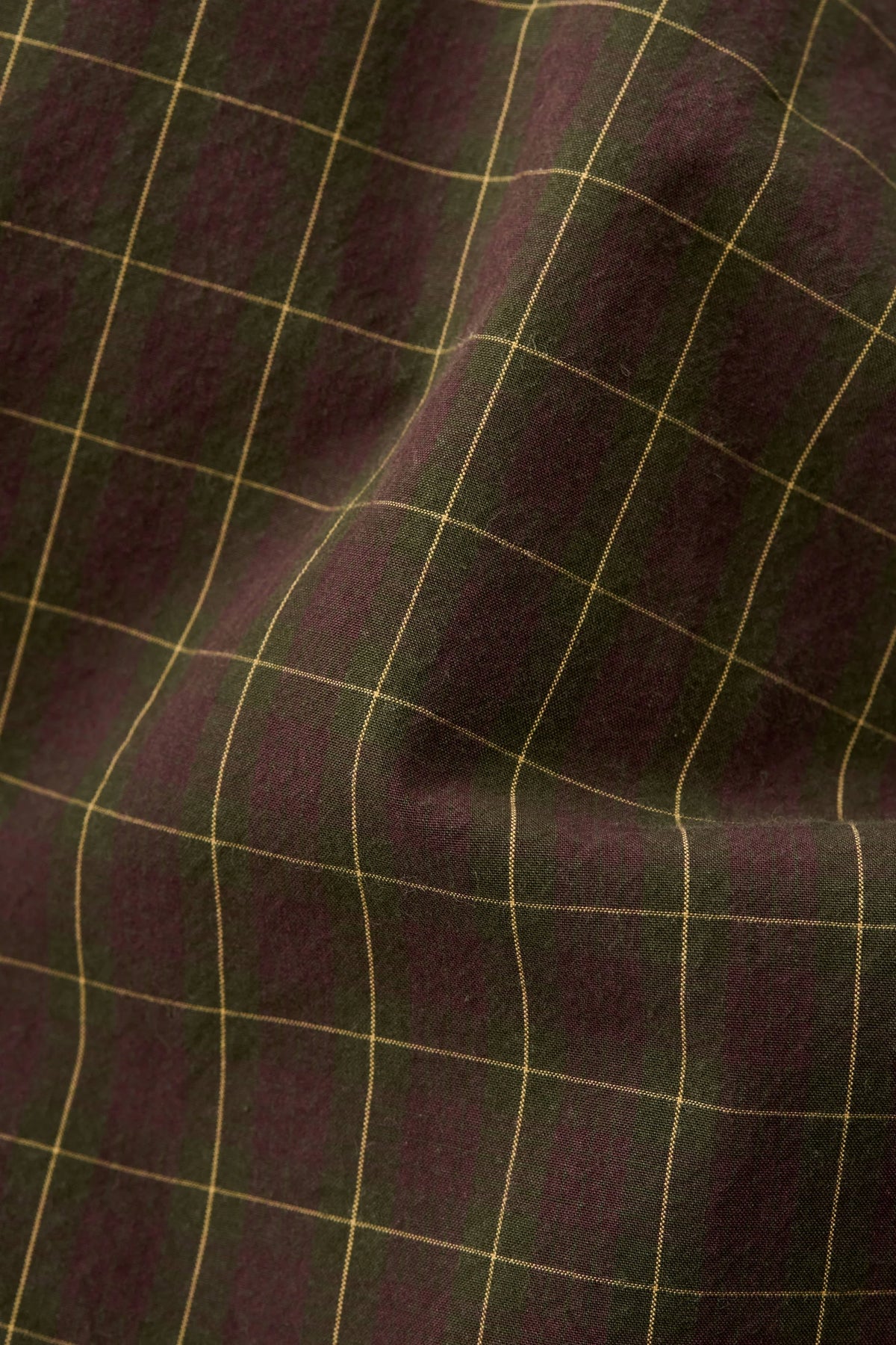 Olkay Quilted Overshirt Olive Burgundy Check_8