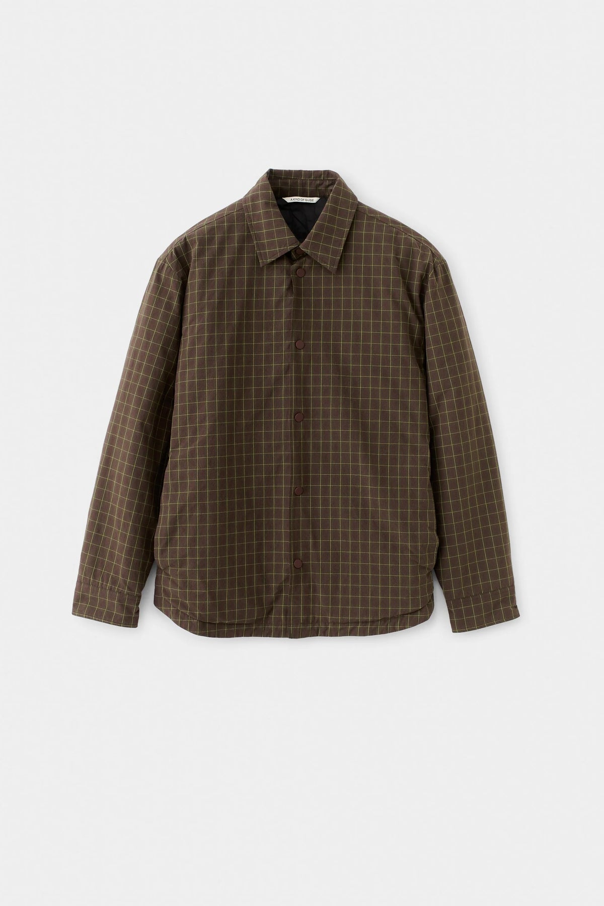 Olkay Quilted Overshirt Olive Burgundy Check_9