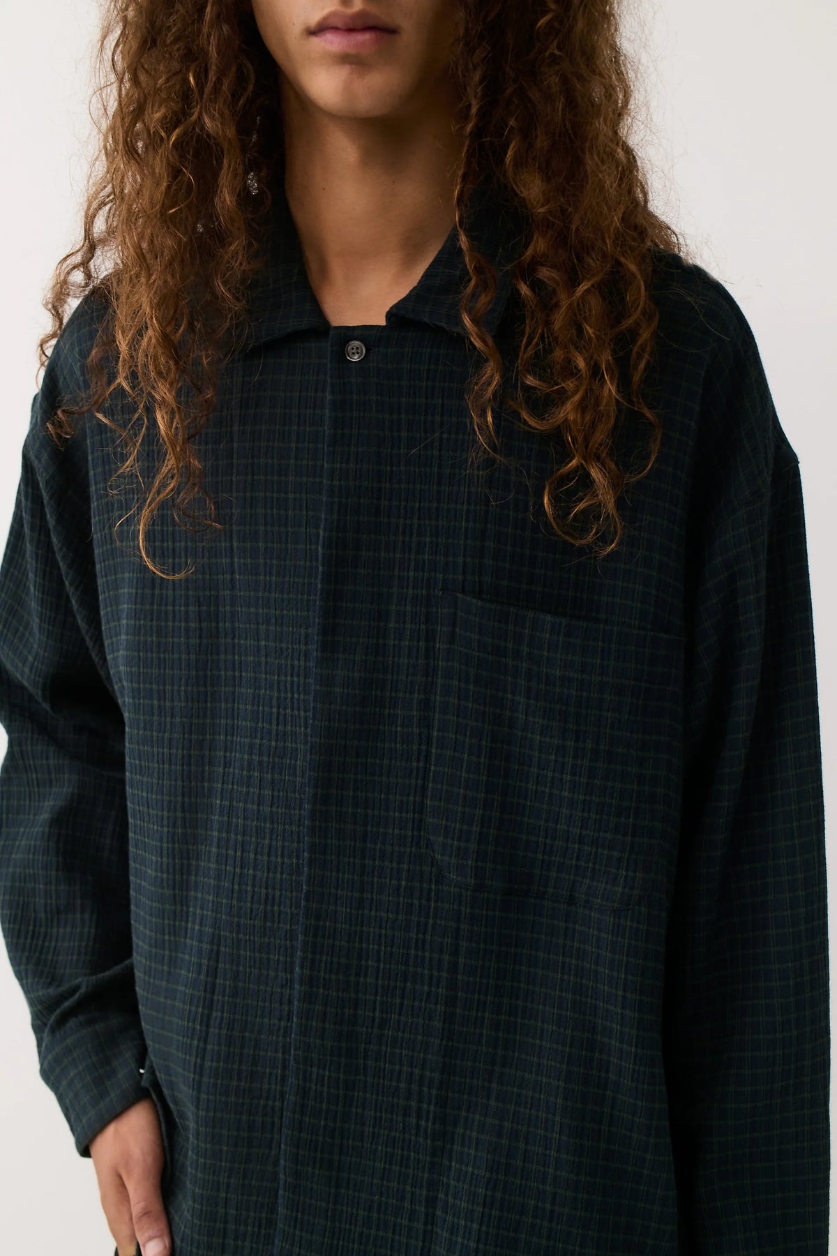 Rumba Shirt Navy Green Check_3