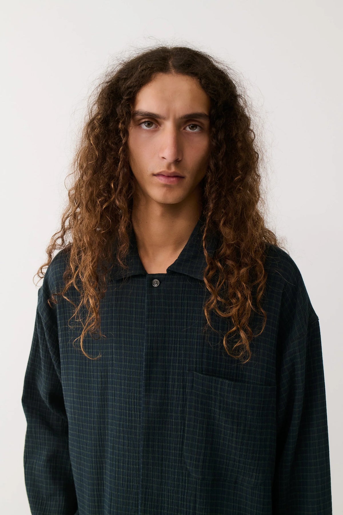 Rumba Shirt Navy Green Check_4