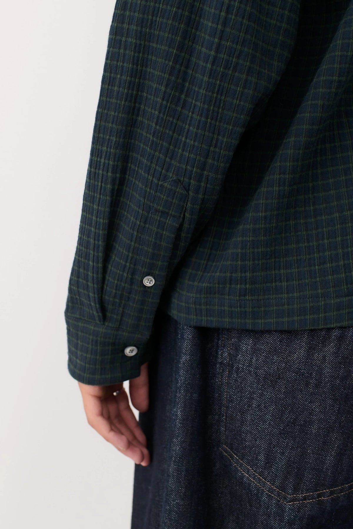 Rumba Shirt Navy Green Check_5