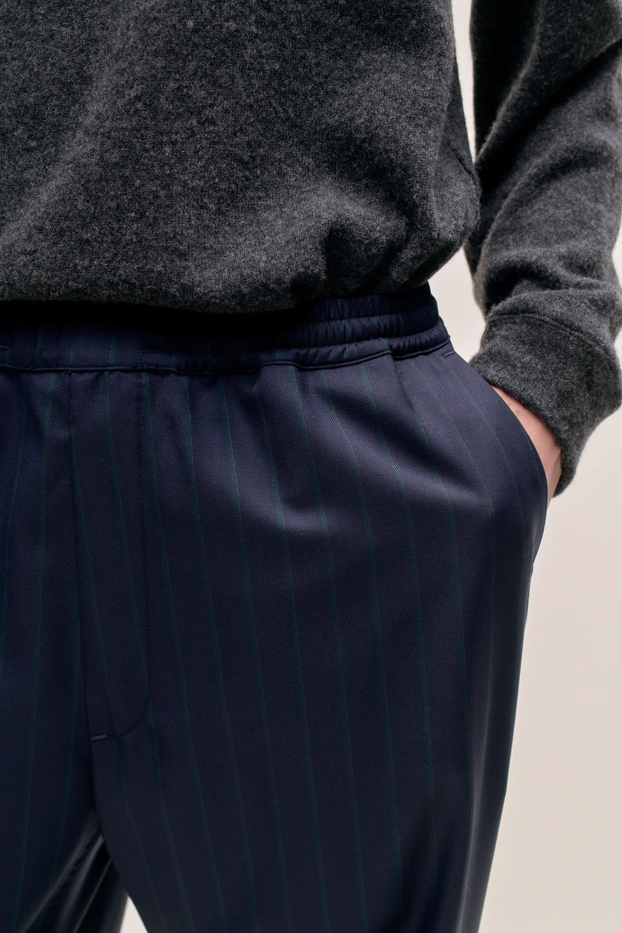 Banasa Pants Navy Double Pinstripe