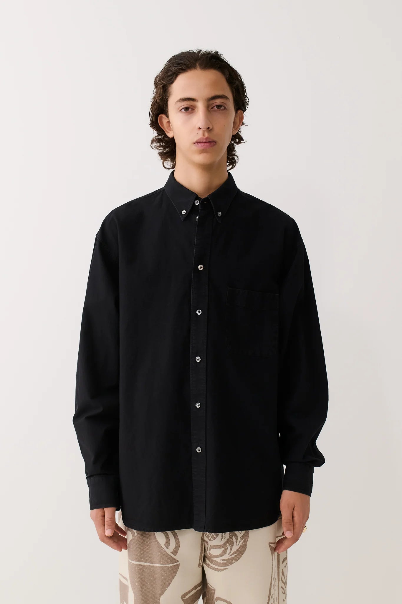 Banita Button Down Shirt Black Cosmos_1
