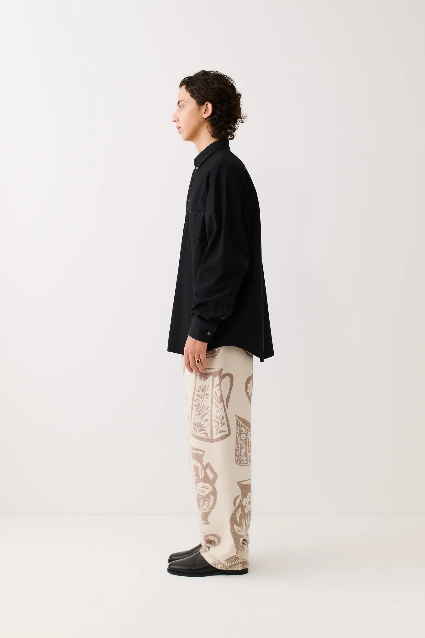 Banita Button Down Shirt Black Cosmos_2