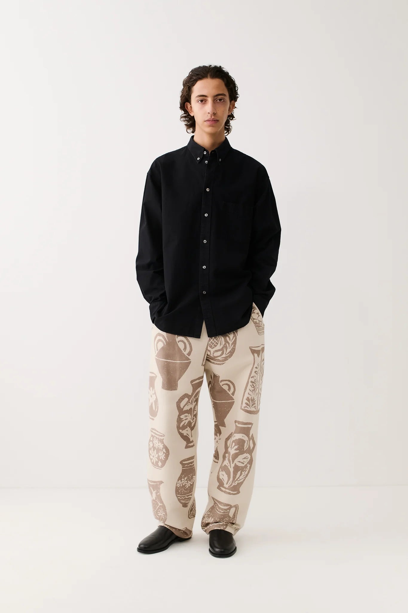 Banita Button Down Shirt Black Cosmos_6