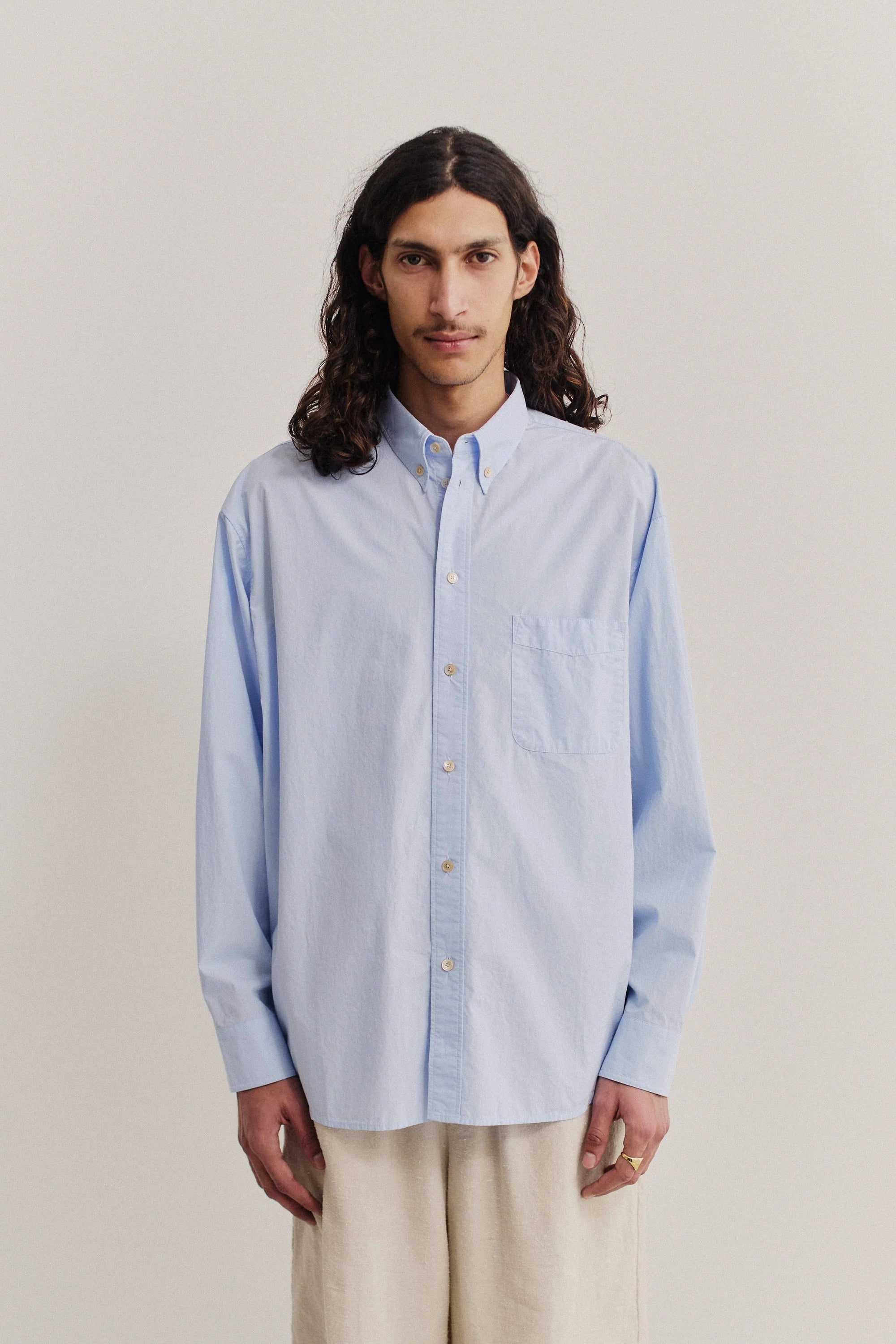 Banita Button Down Shirt Cluster Washed Blue_1