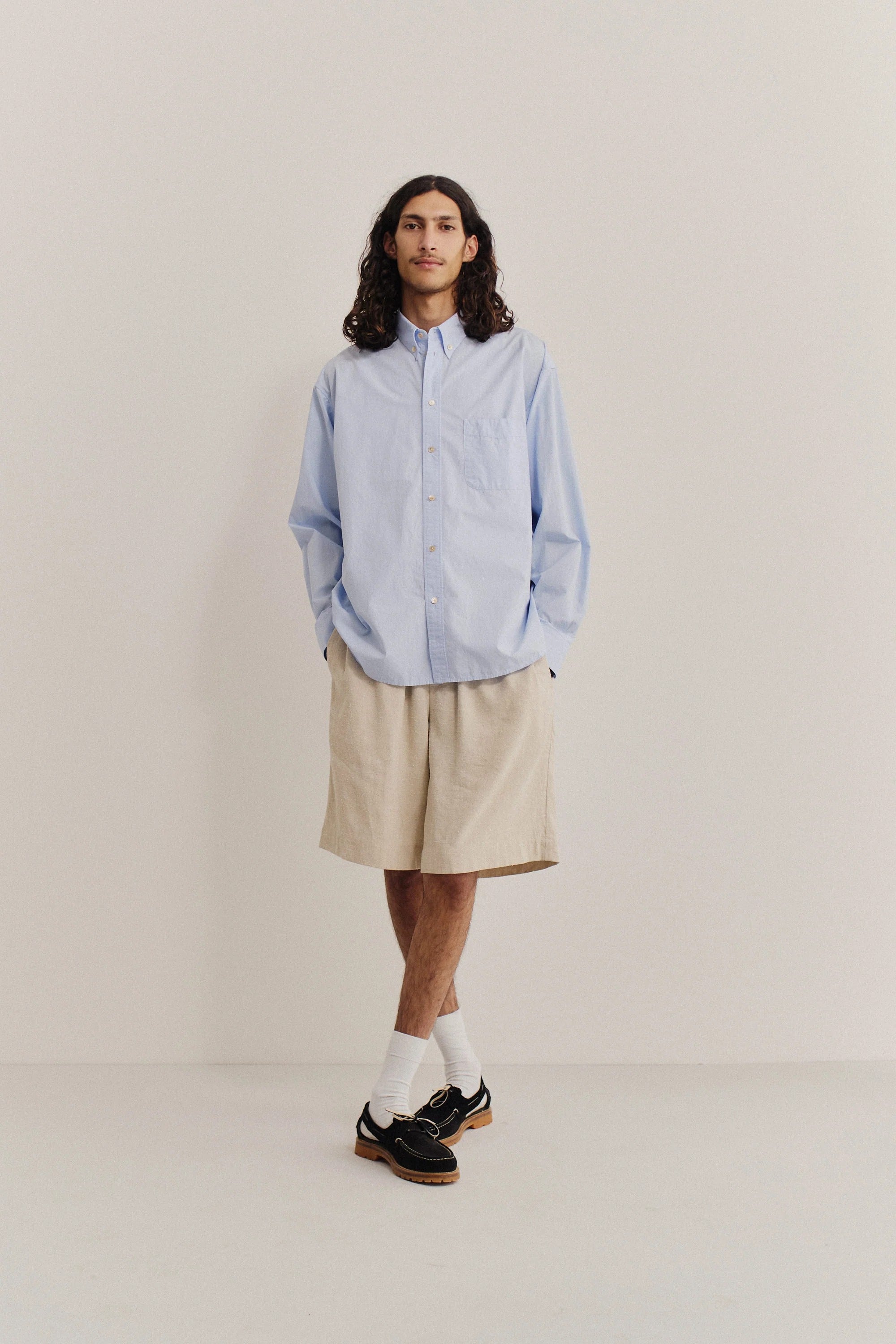 Banita Button Down Shirt Cluster Washed Blue_2