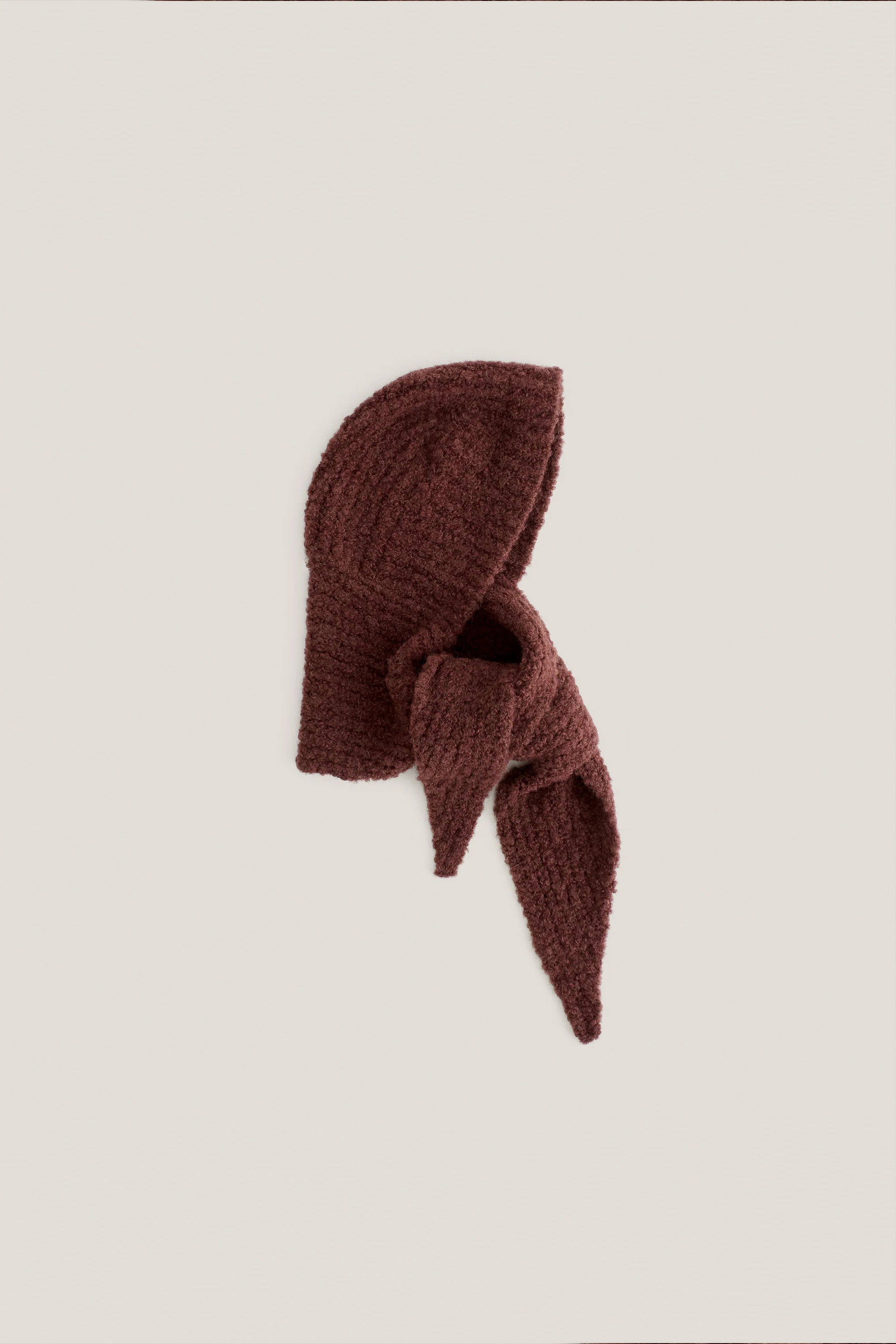 Baruun Hooded Scarf Burgundy Moose Boucle