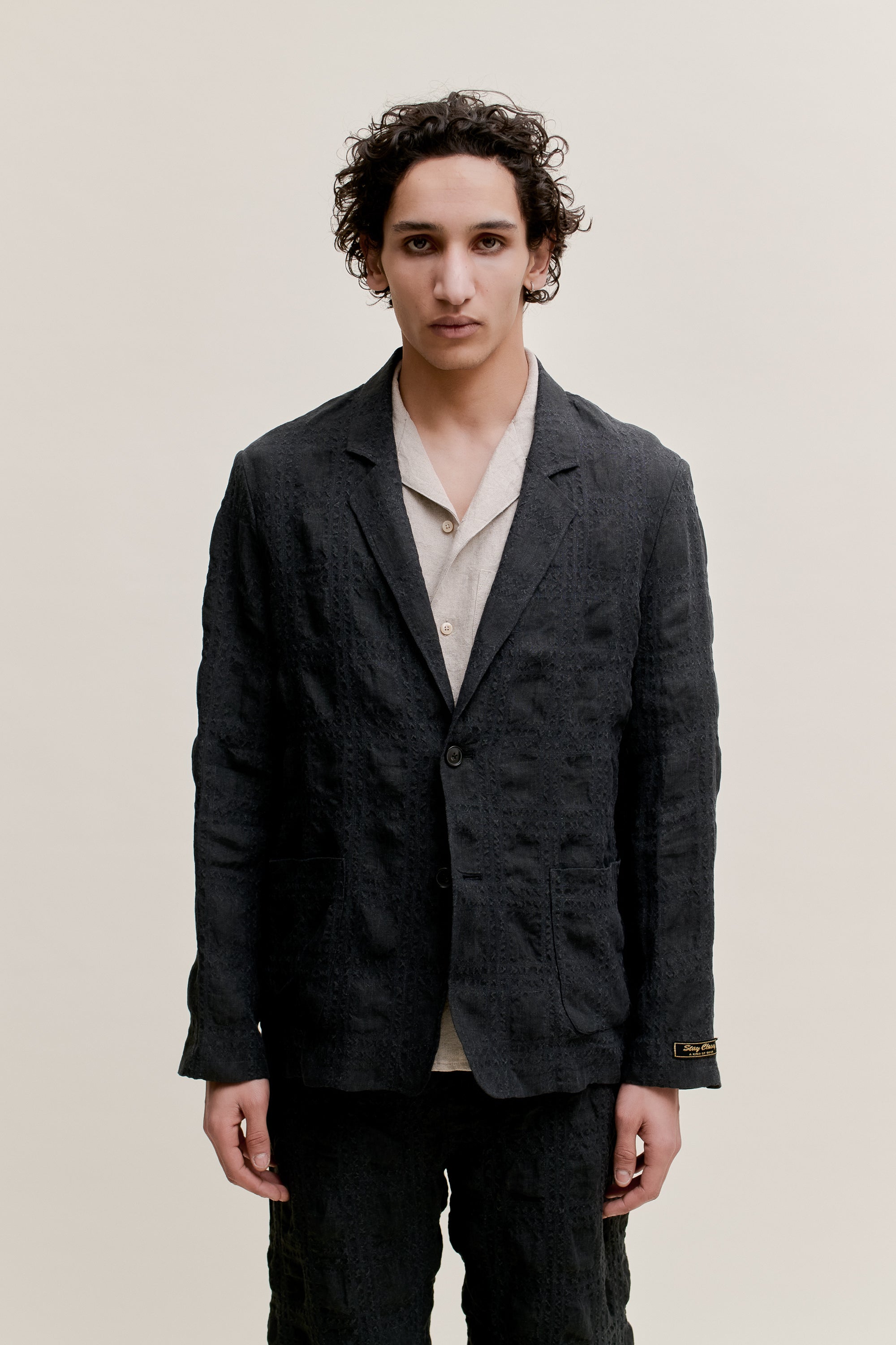 Deconstructed Peak Blazer Faded Black Seercheck