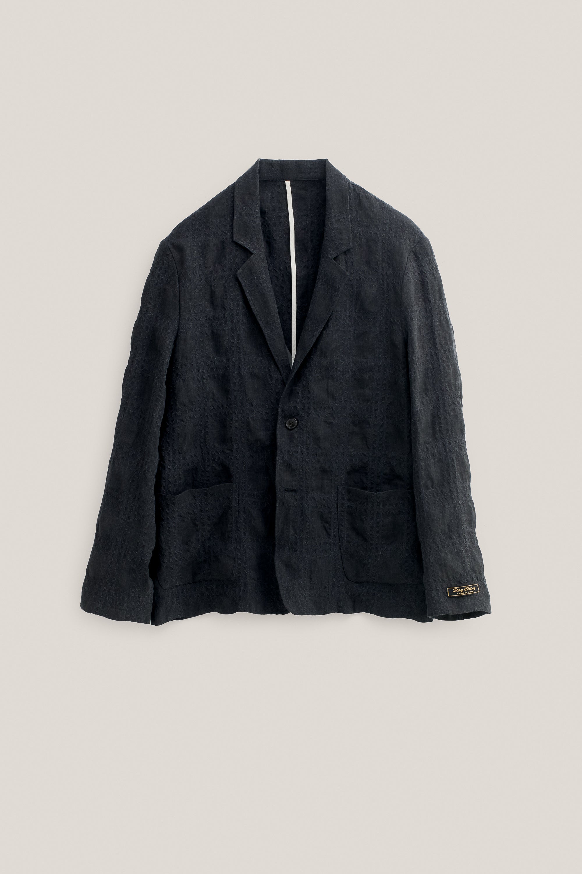Deconstructed Peak Blazer Faded Black Seercheck