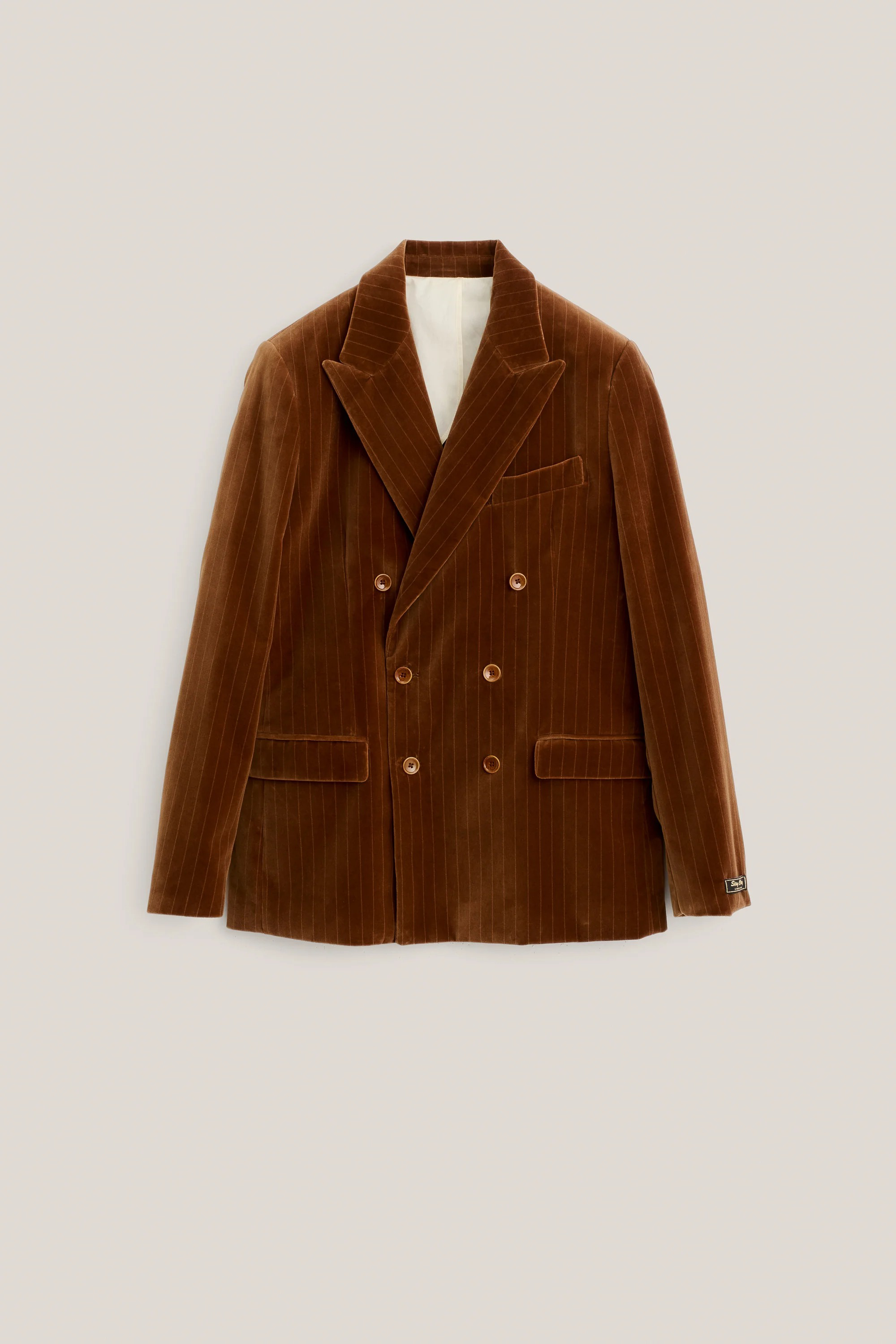 Double-Breasted Peak Blazer Buckthorn Velvet_6