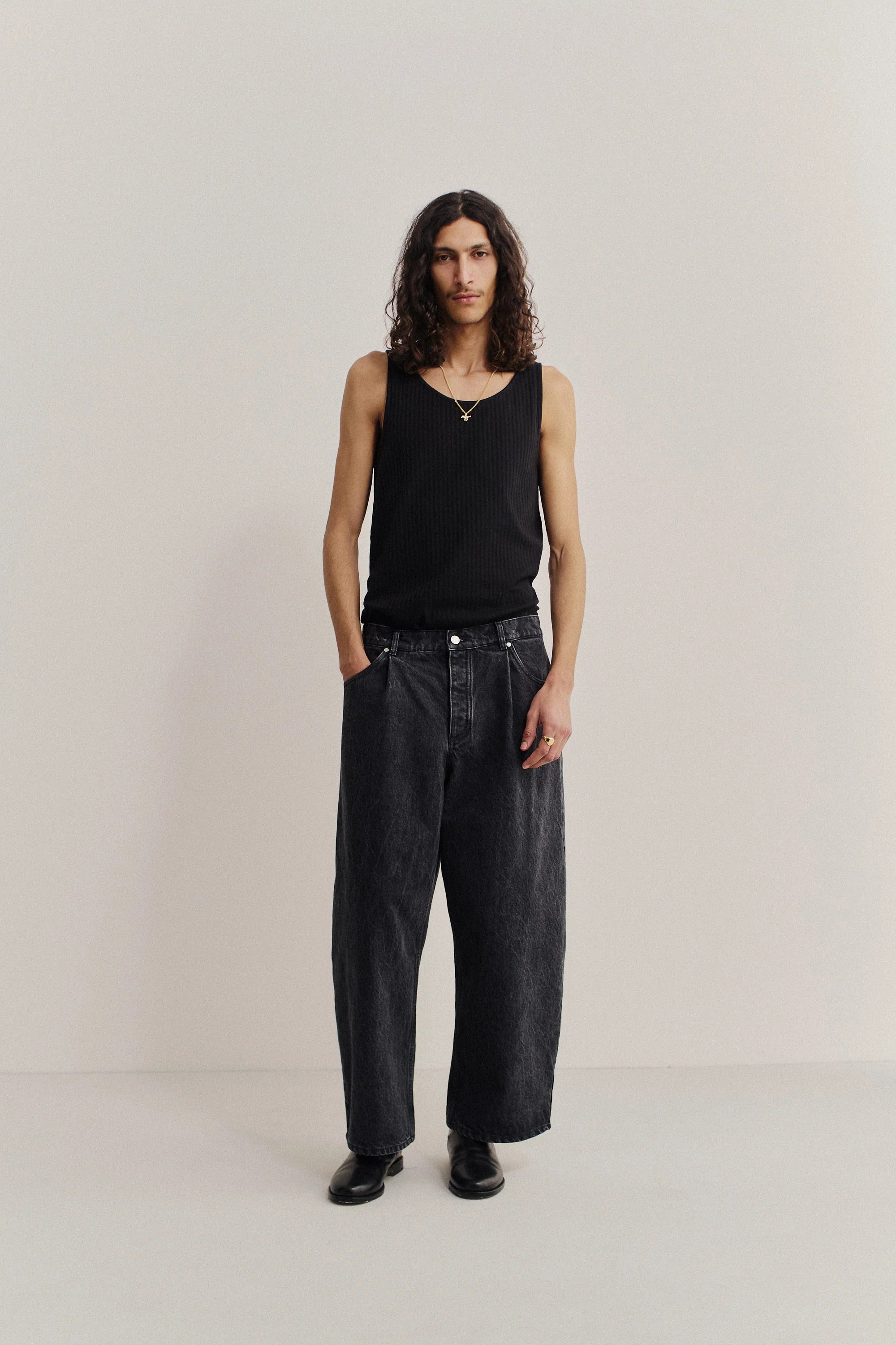 Duma Pleated Denim Grey Denim_1