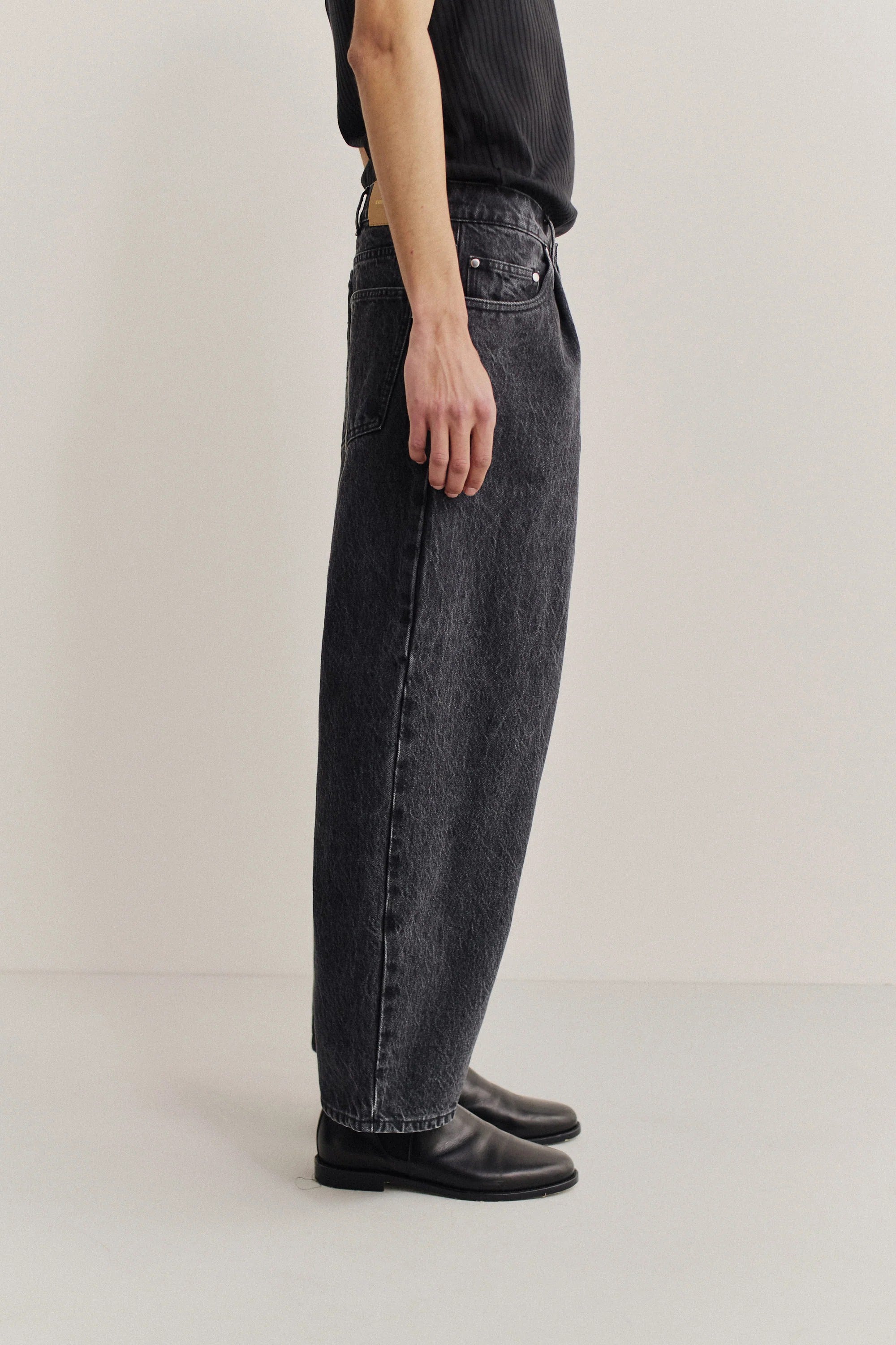 Duma Pleated Denim Grey Denim
