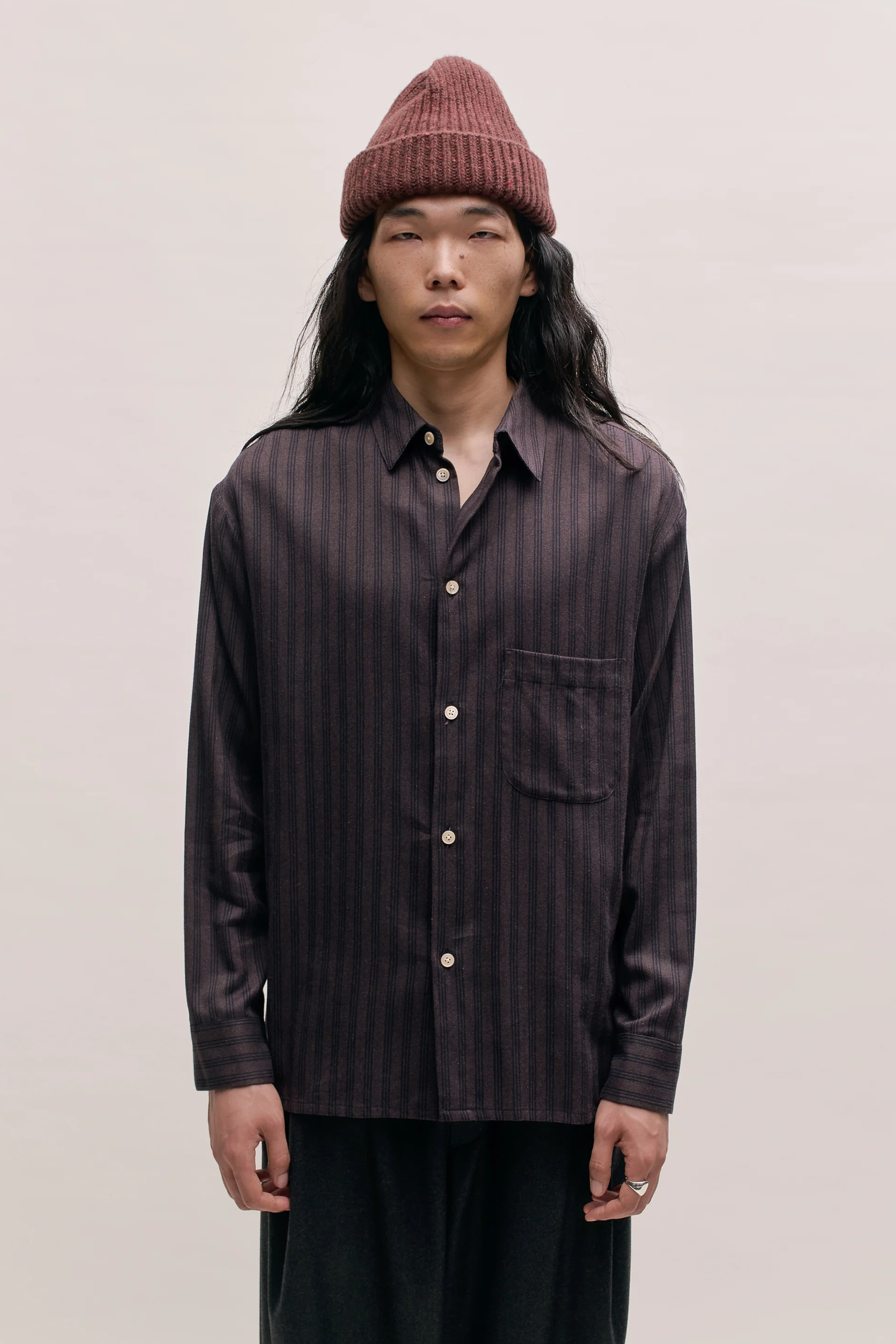 Gusto Shirt Dark Herringbone Stripe_1