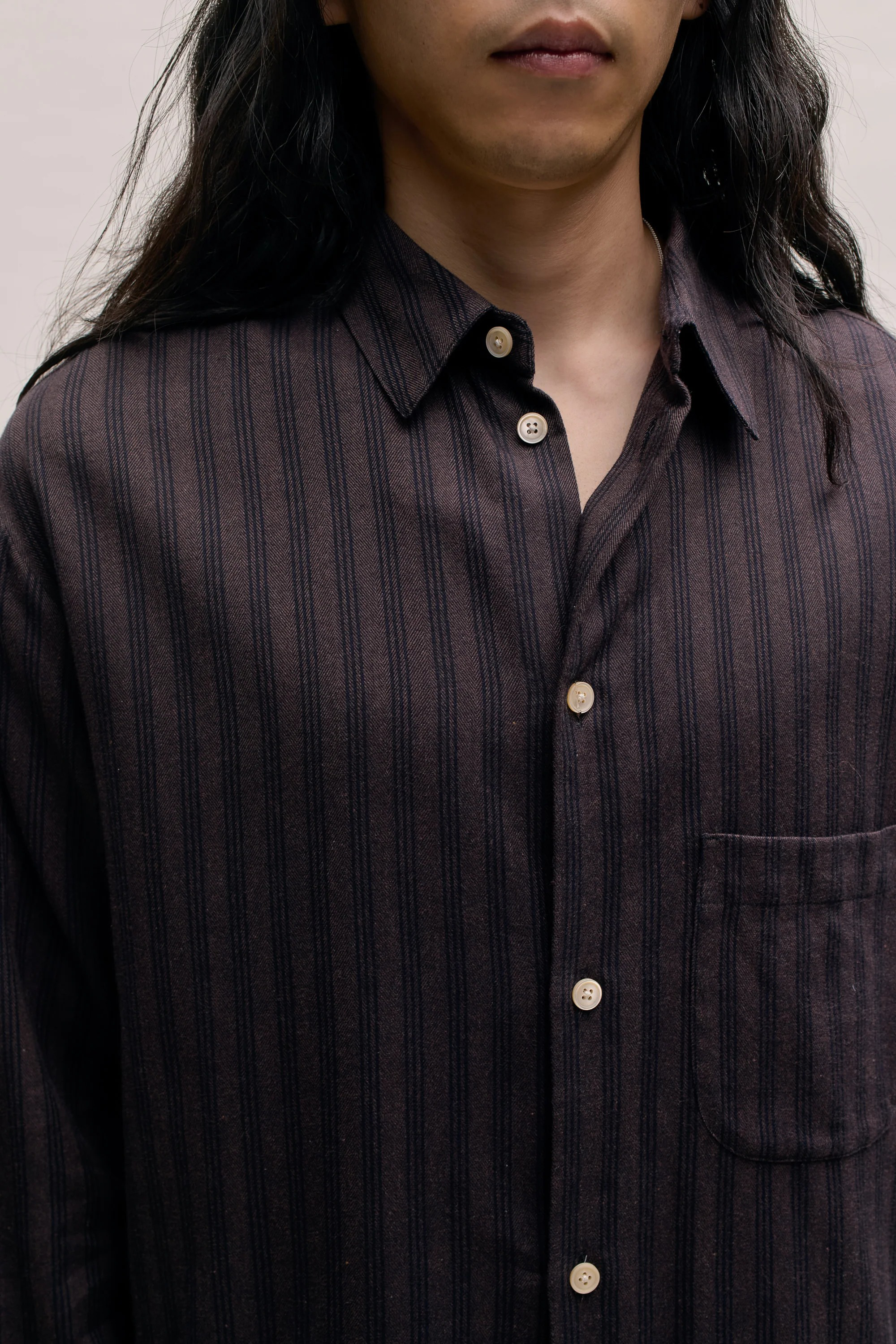 Gusto Shirt Dark Herringbone Stripe