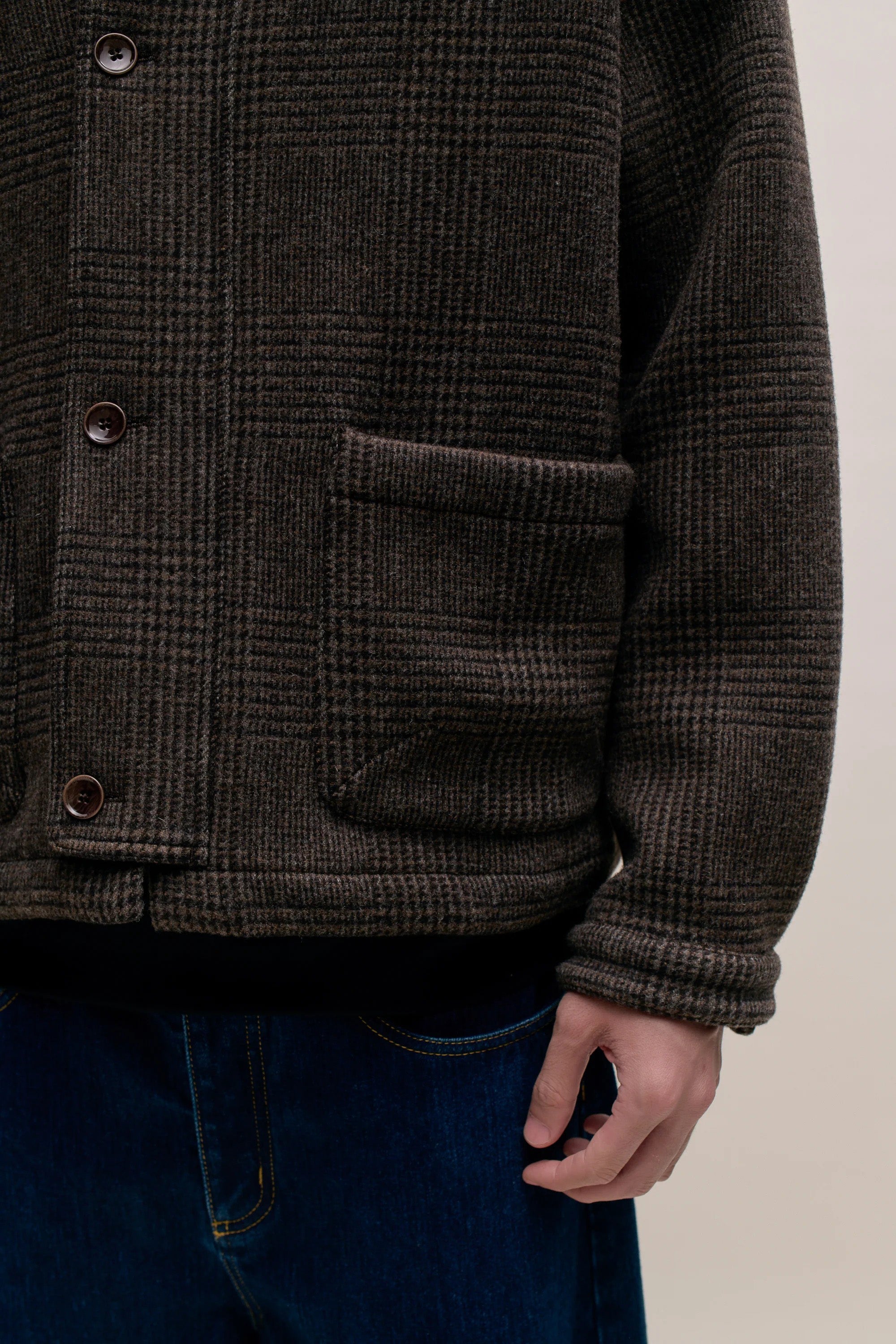 Jaspal Jacket Brown Checked Doubleface