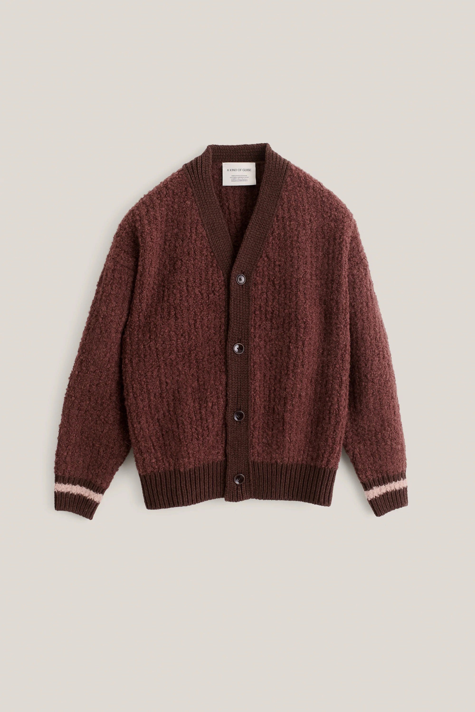Khuder Knit Cardigan Burgundy Moose Boucle_4