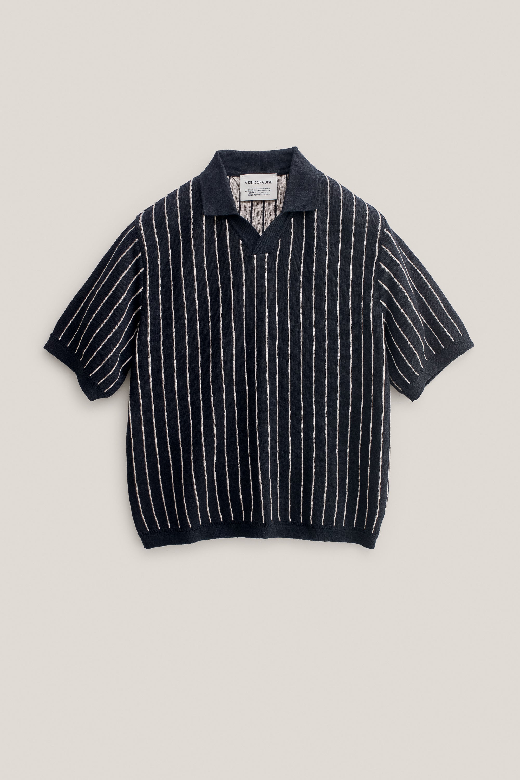 Mahua Knit Polo India Ink Stripe