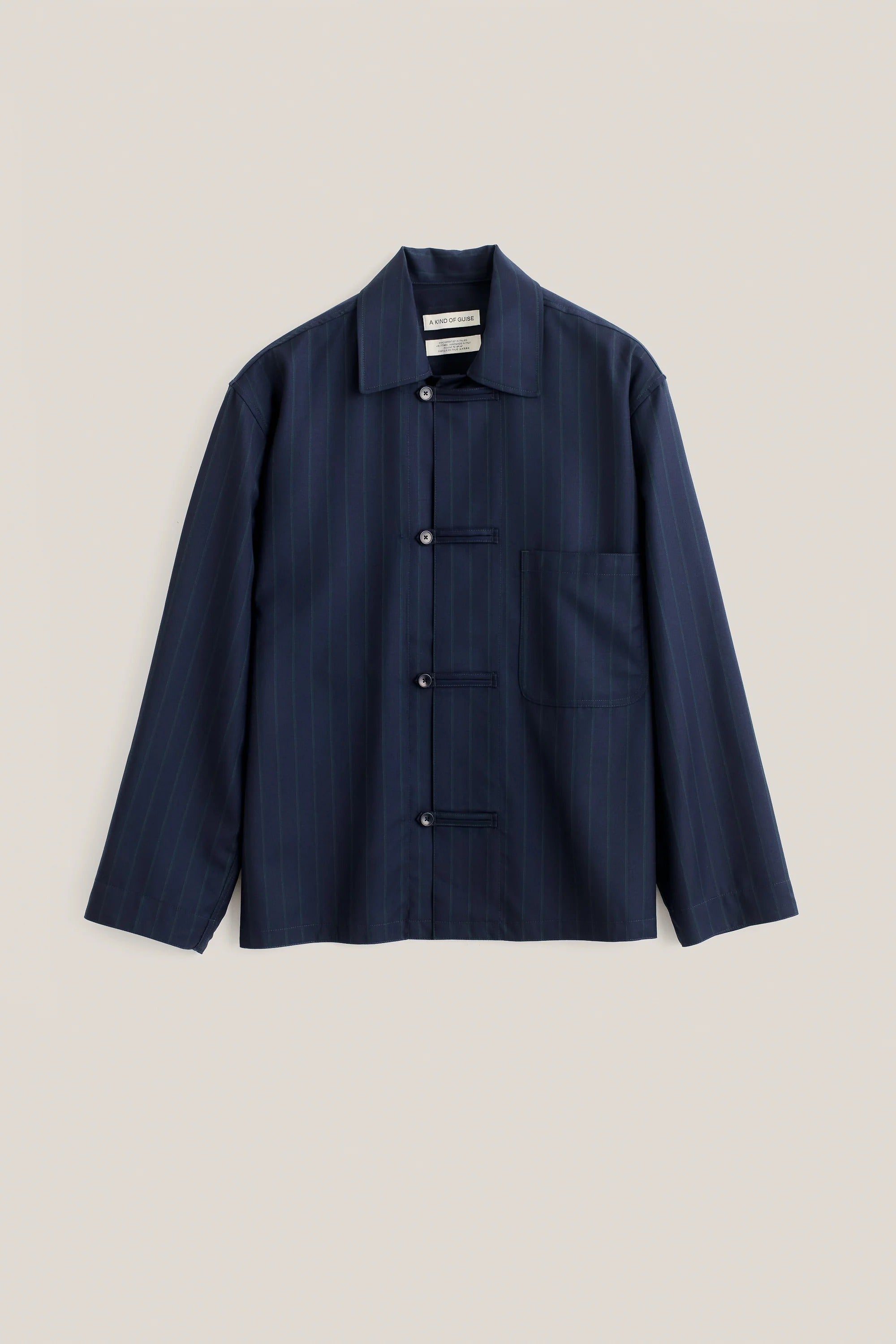 Matara Overshirt Navy Double Pinstripe_5