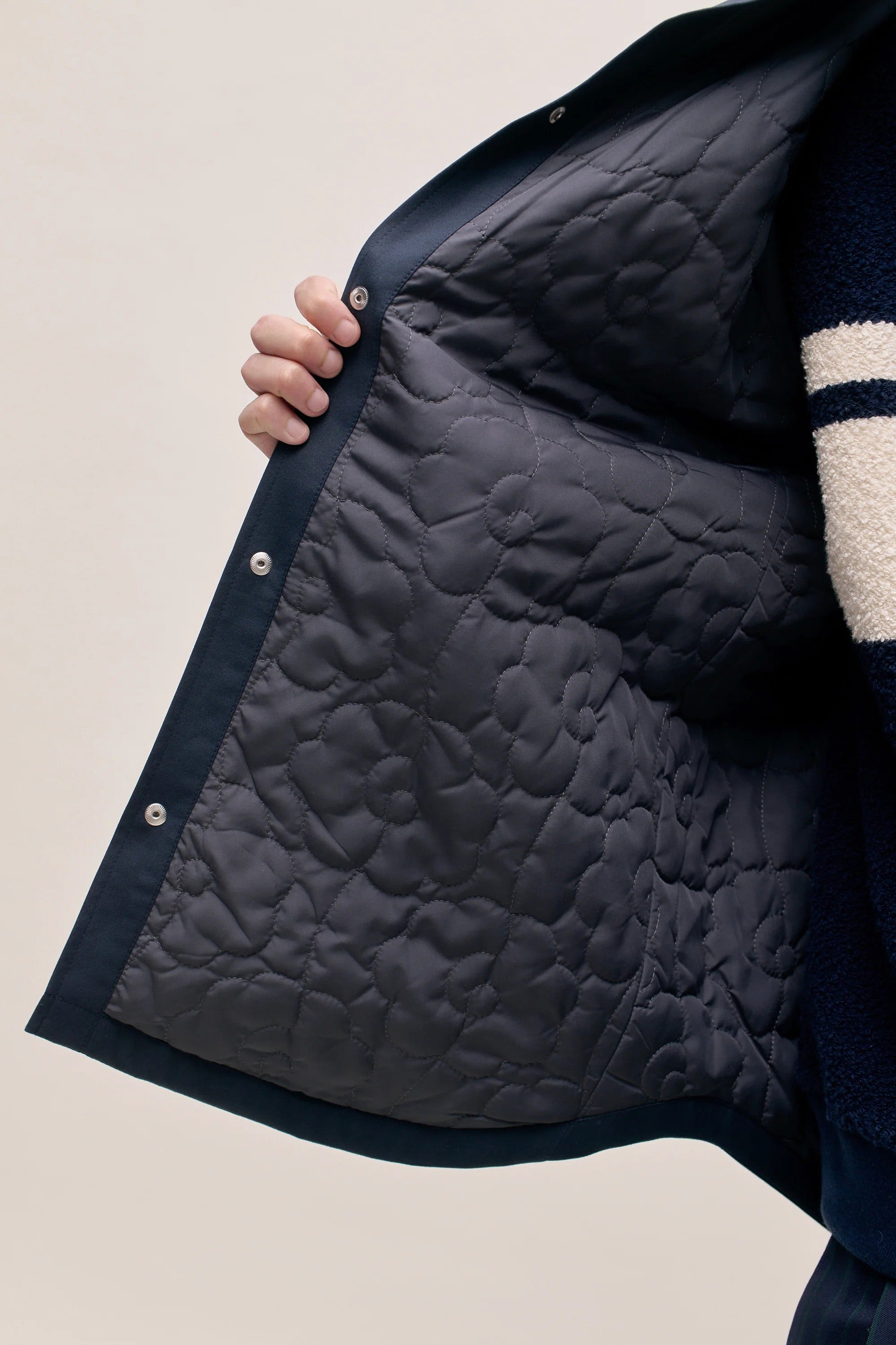 Olkay Quilted Overshirt Navy Twill