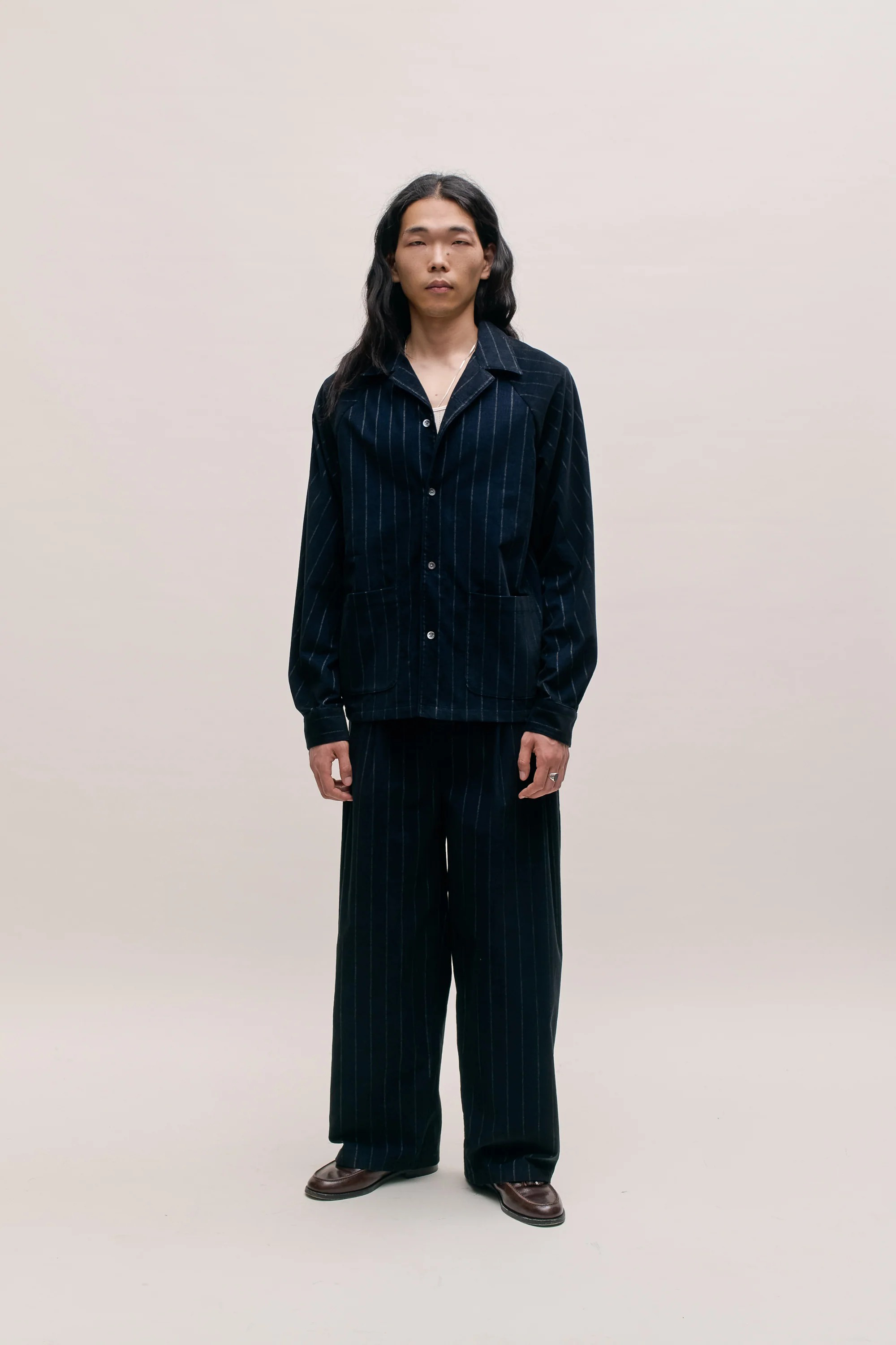 Piero Pants Navy Pinstripe Corduroy