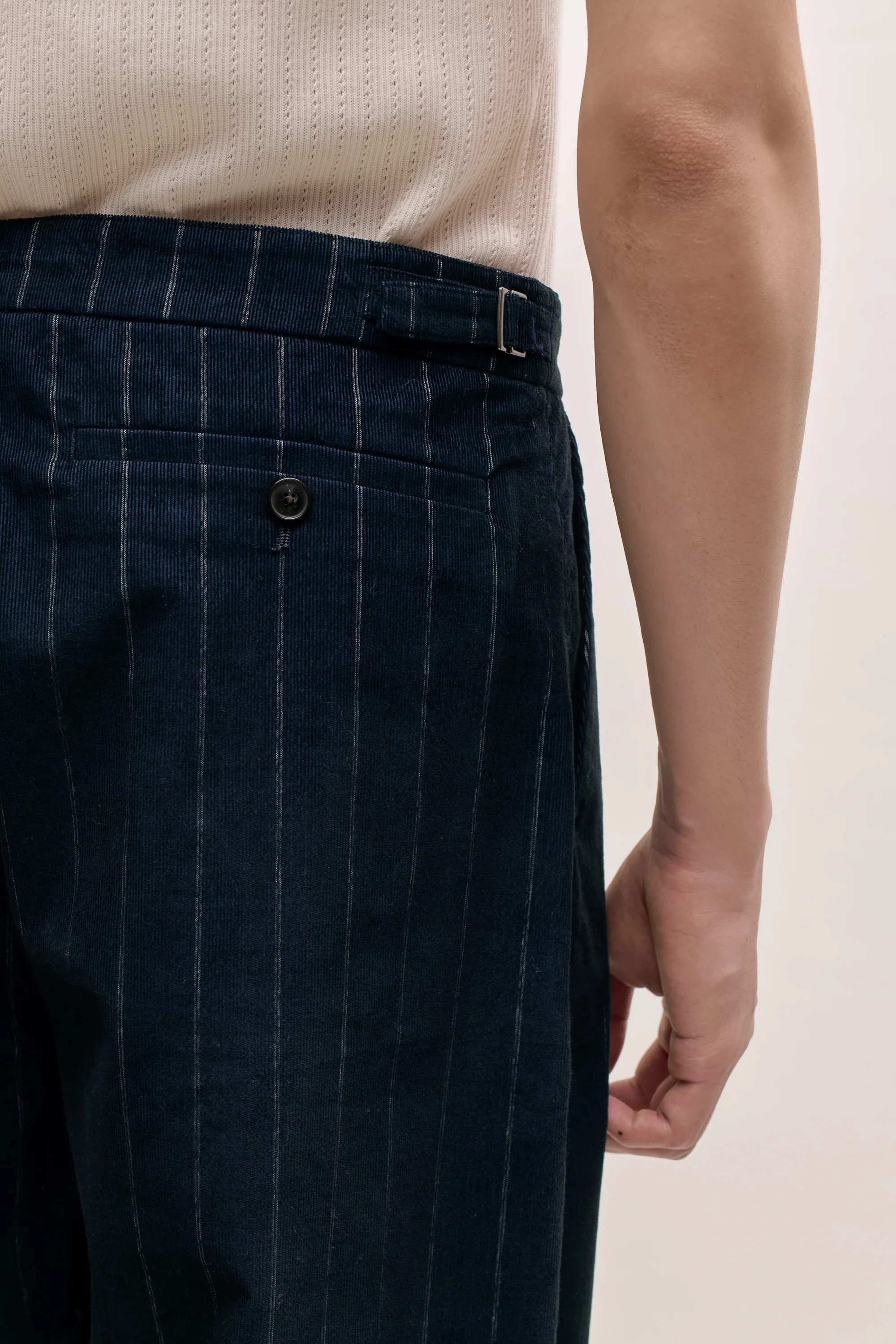 Piero Pants Navy Pinstripe Corduroy