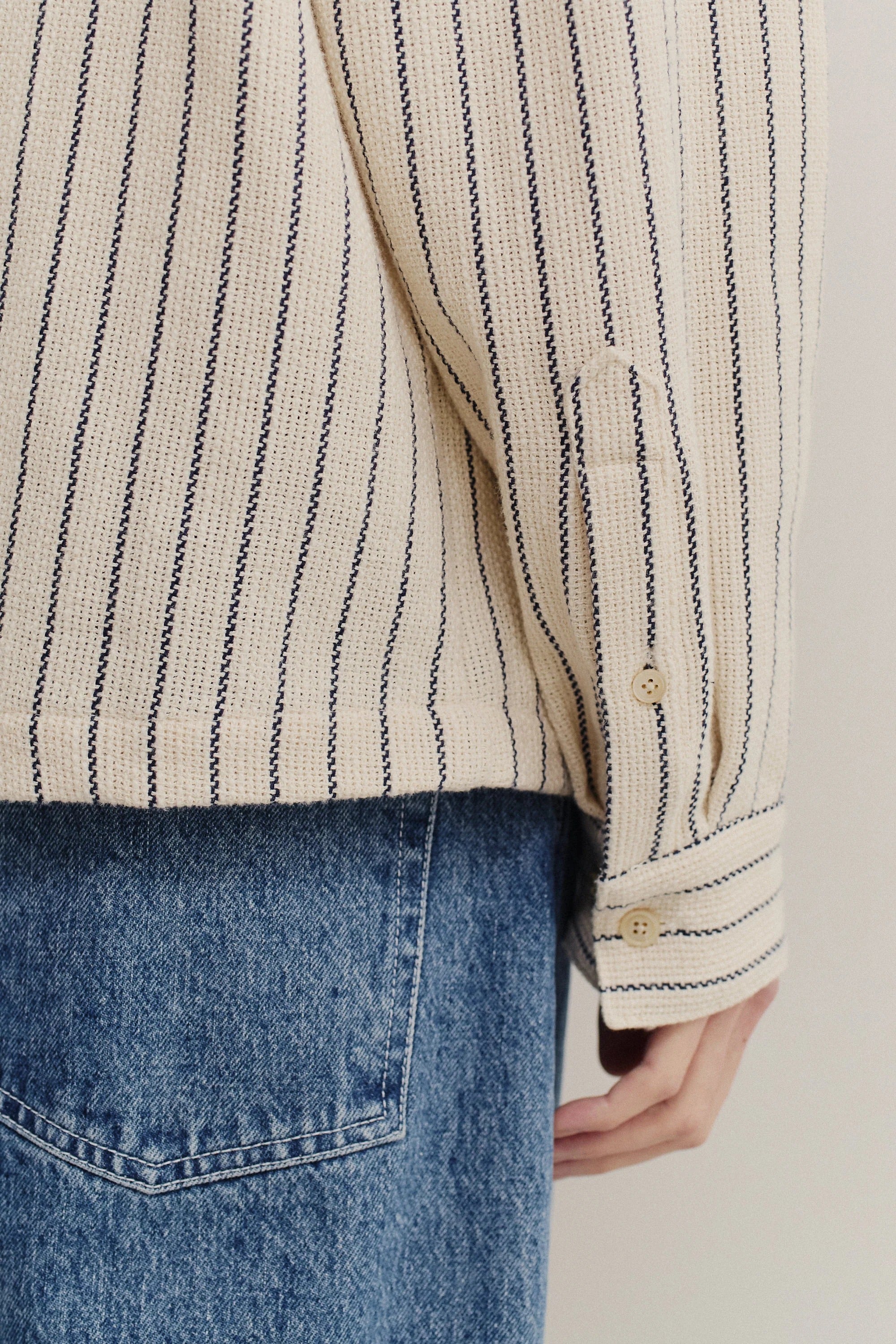 Rumba Shirt Blue Panama Stripe_5