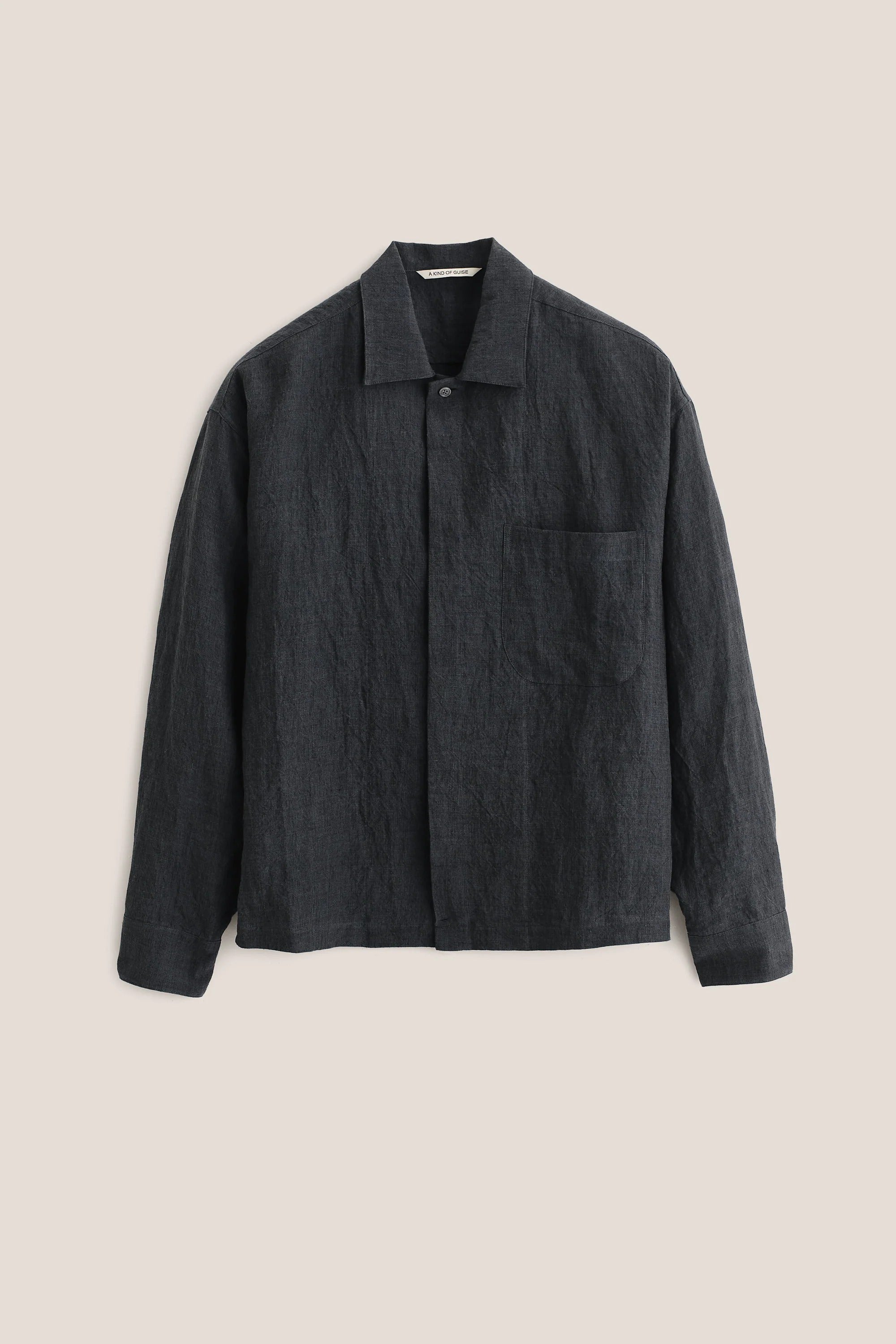 Rumba Shirt Coal Linen_6