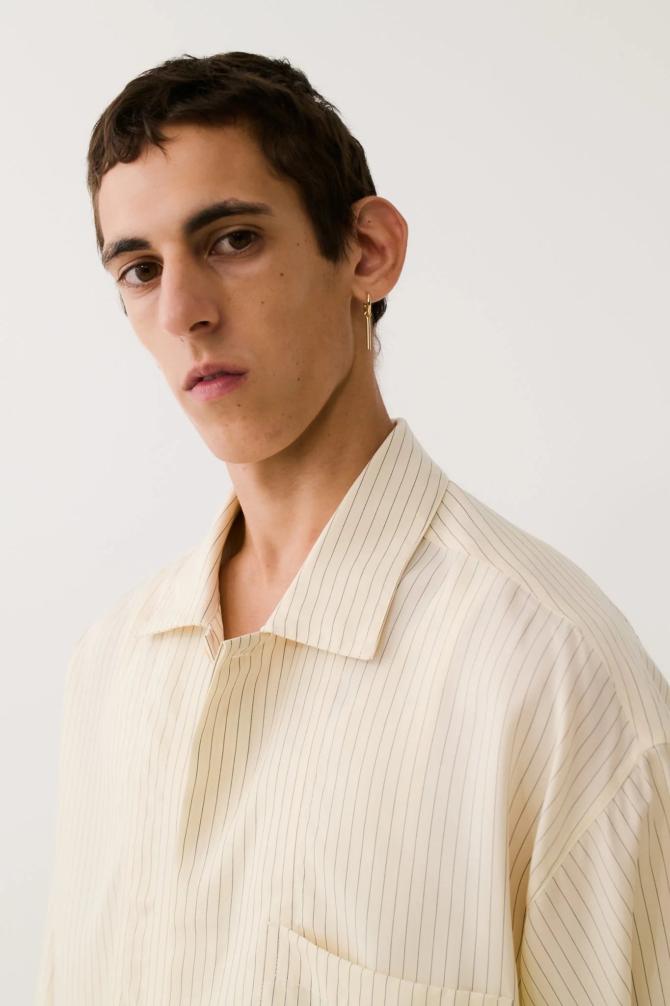 Rumba Shirt Cream Black Pinstripe_3