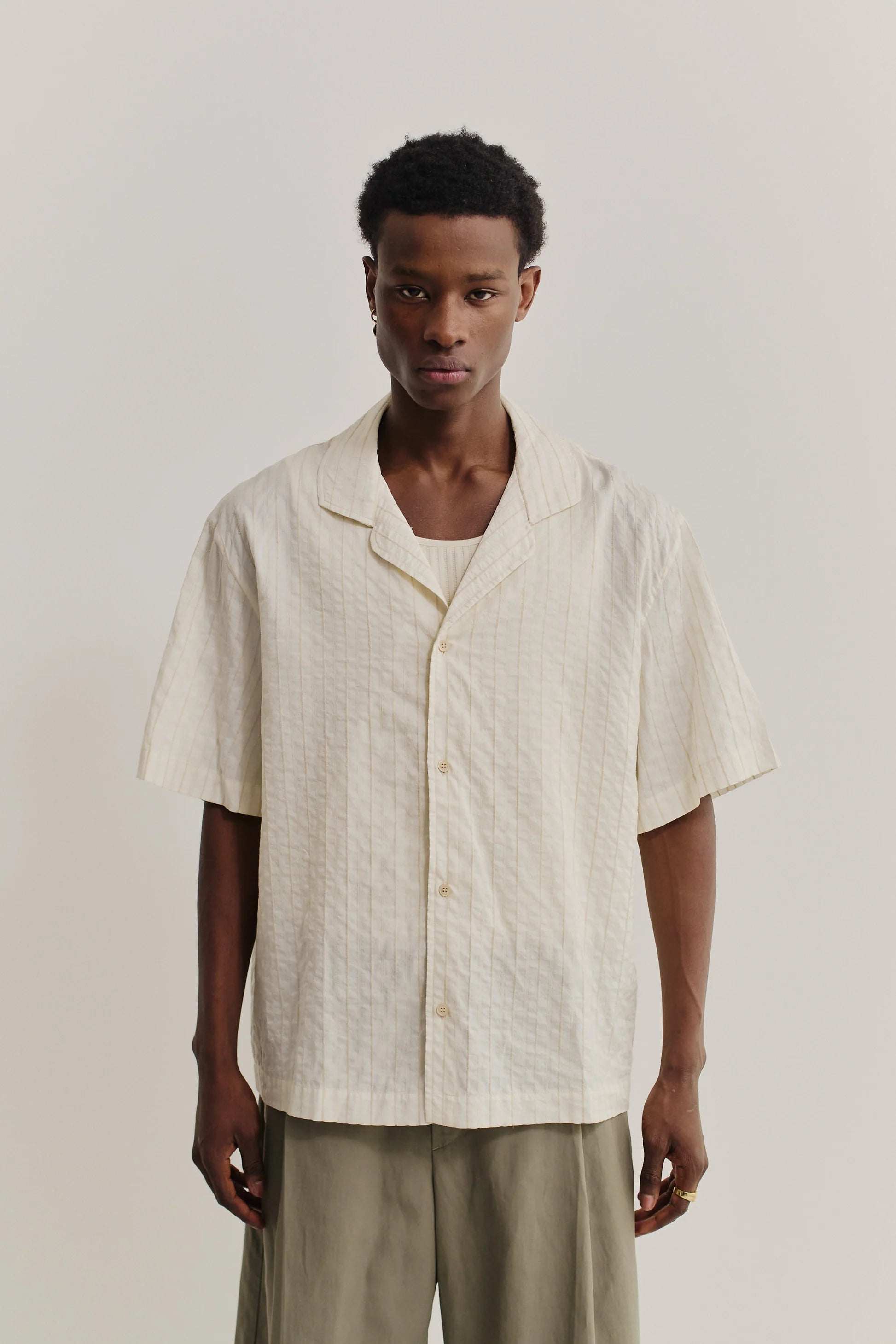 Samata Shirt Structured Natural Stripe_1