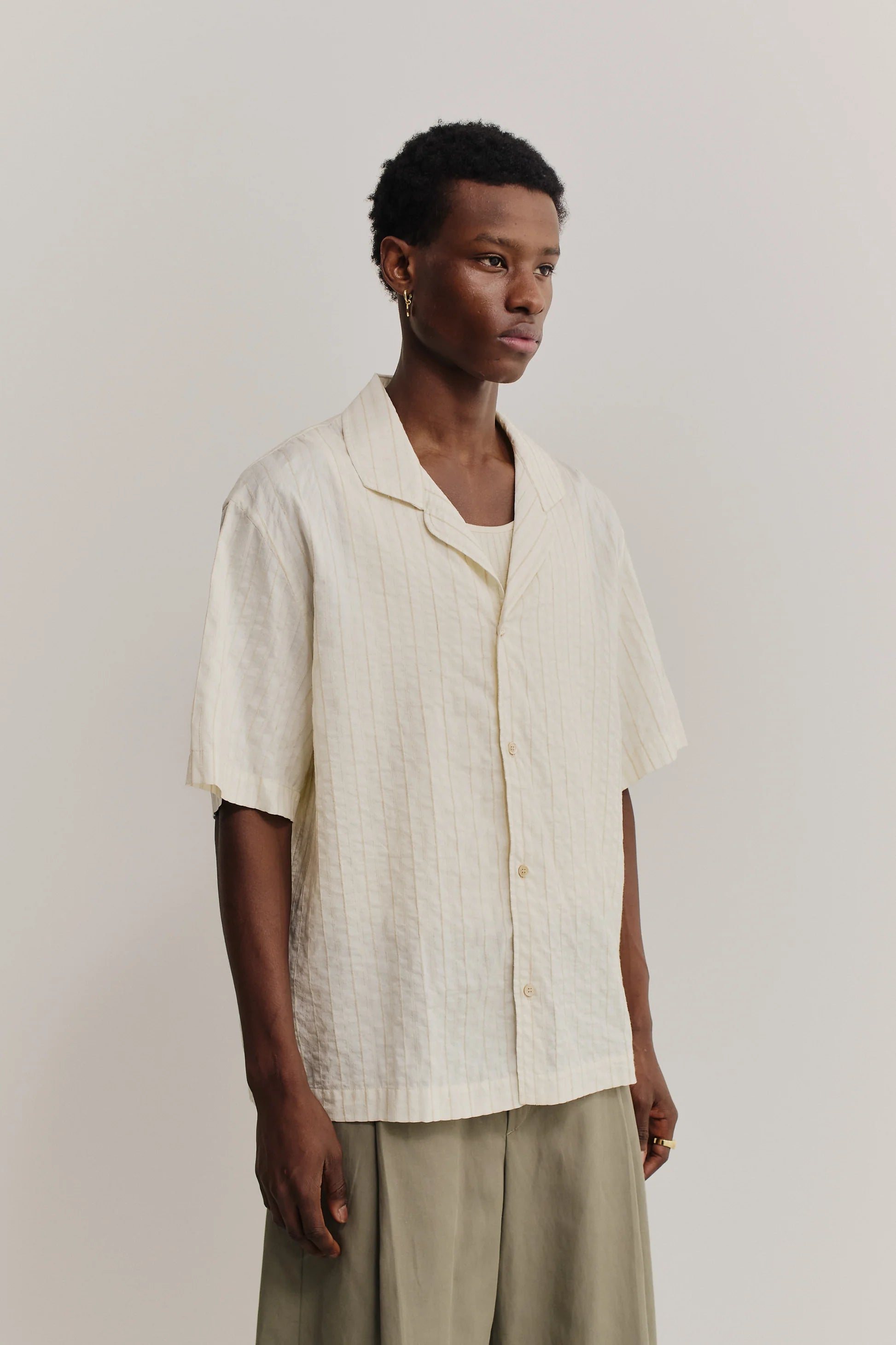 Samata Shirt Structured Natural Stripe_2