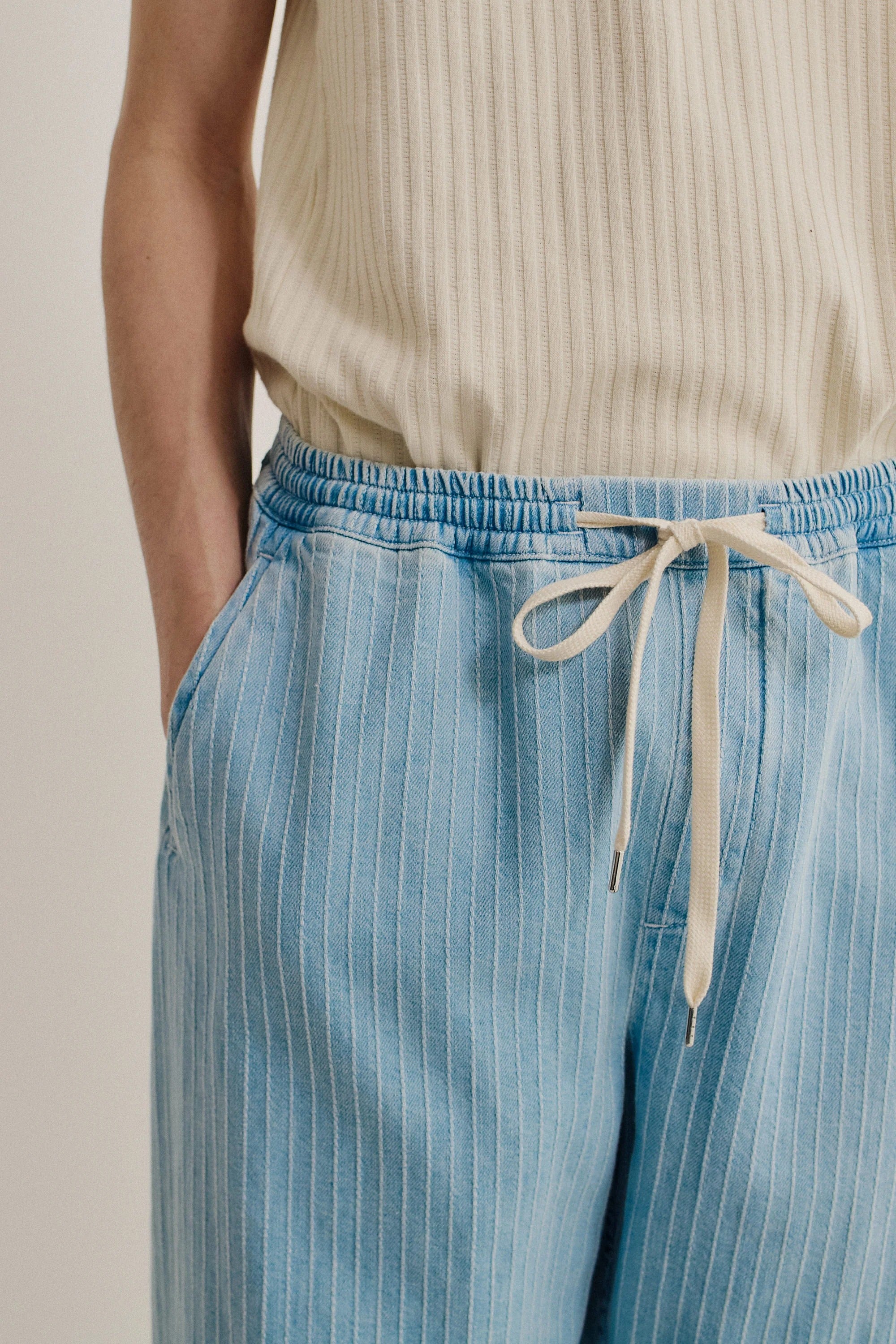 Samurai Trousers Distressed Stripe Denim_4