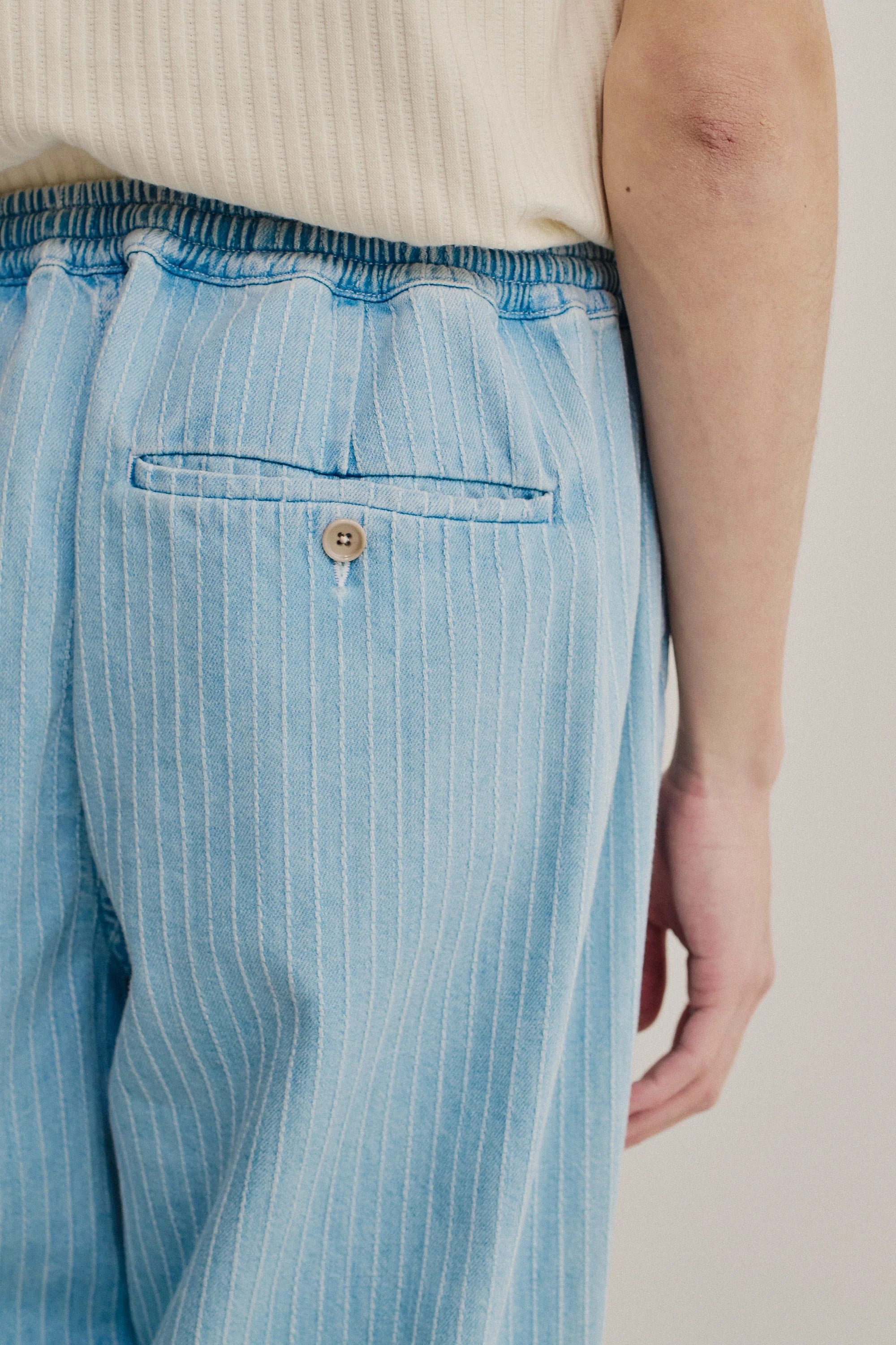 Samurai Trousers Distressed Stripe Denim_5