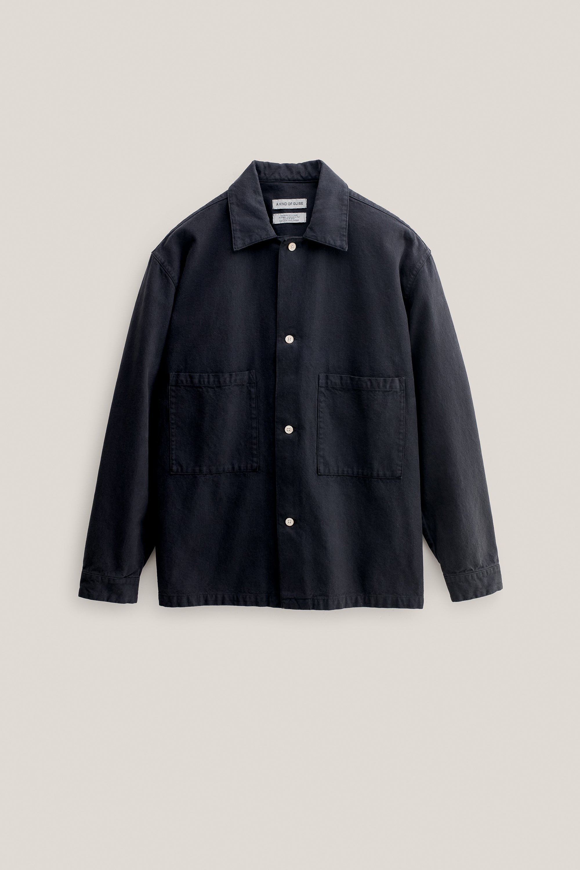 A KIND OF GUISE ブラック MA-1スタイルジャケット SPORTIVO [Sayan shirt jacket washed black]