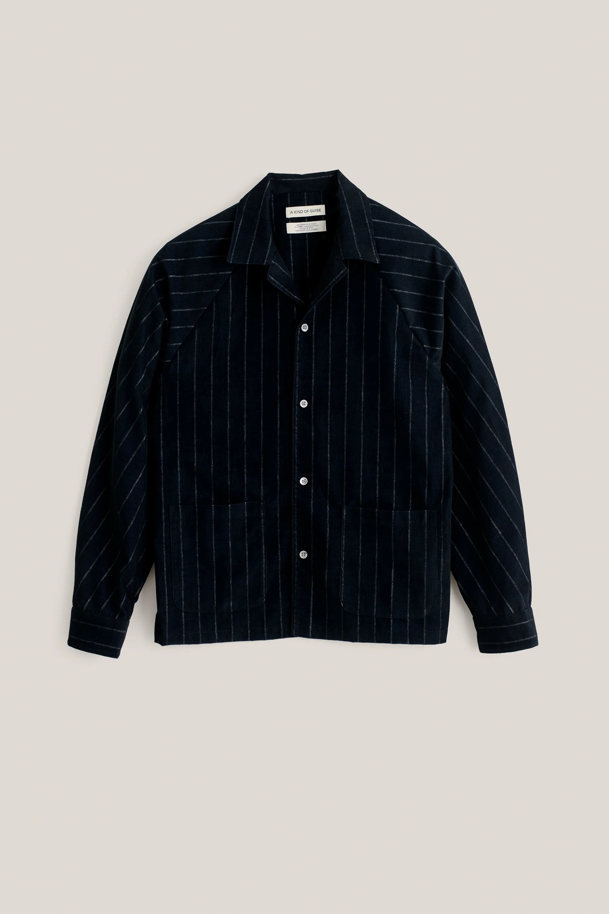 Songino Shirt Navy Pinstripe Corduroy
