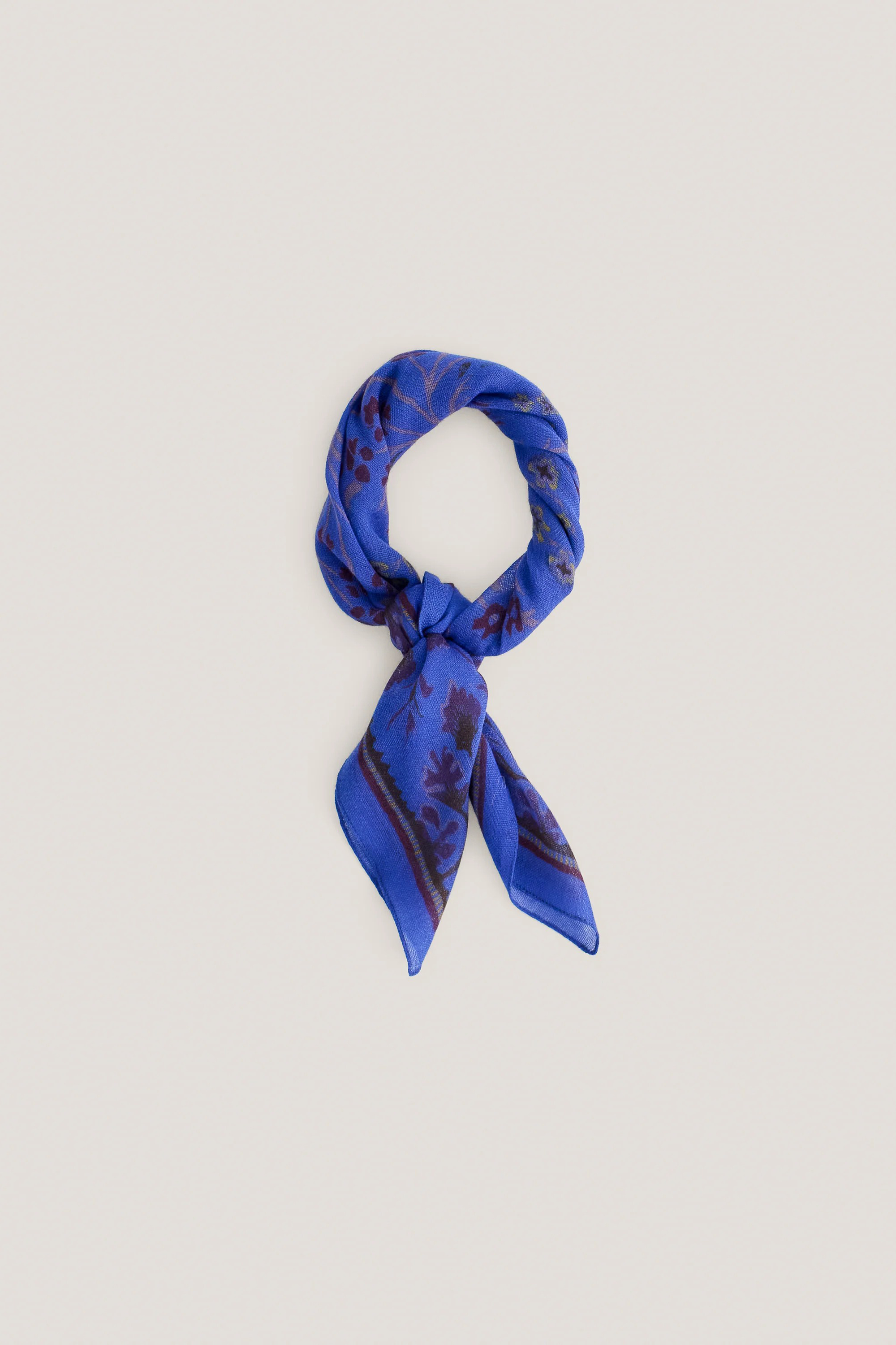 Suma Wool Scarf Dazzling Blue Fauna