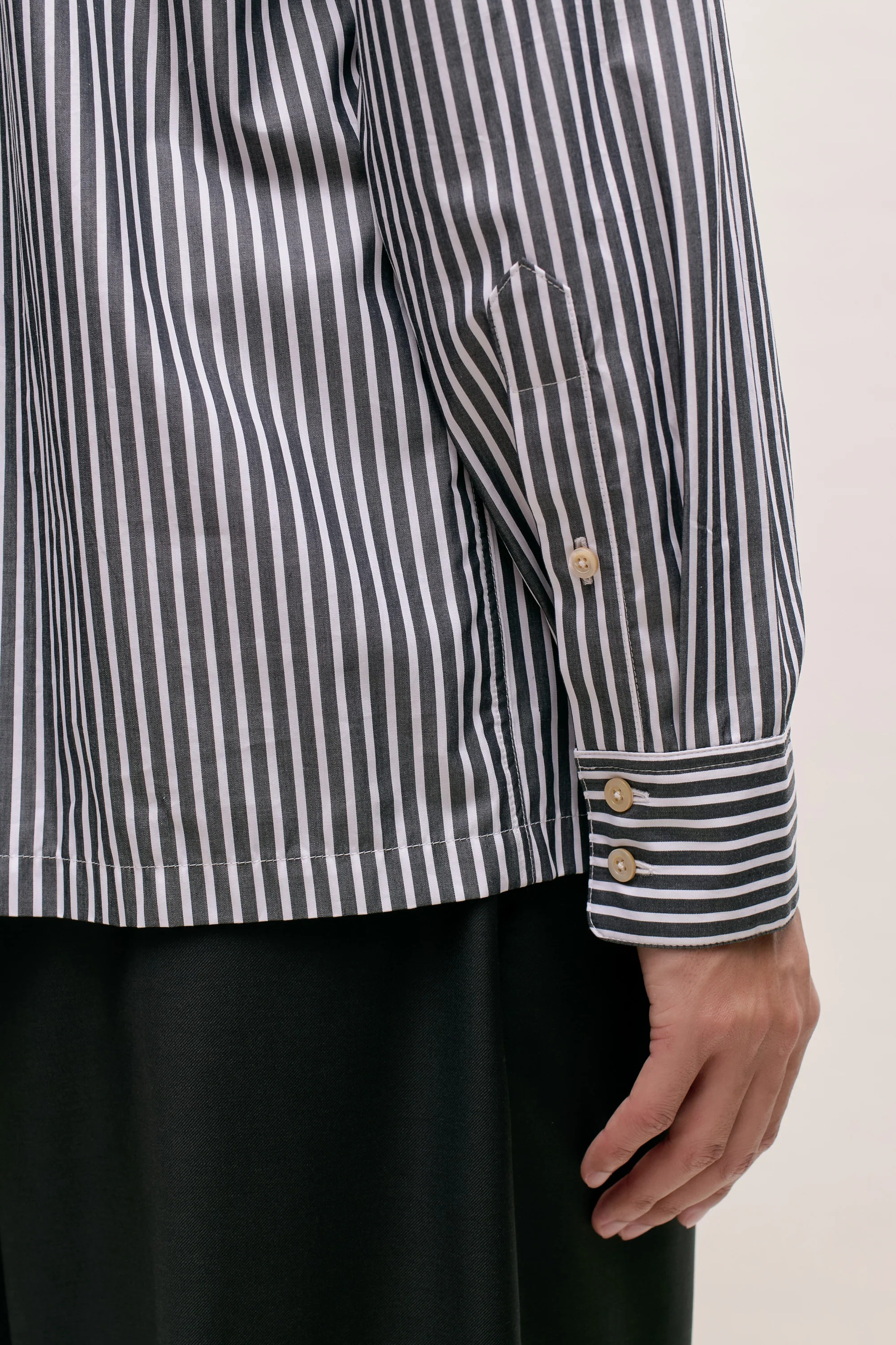 Telmen Shirt Salt & Pepper Stripe