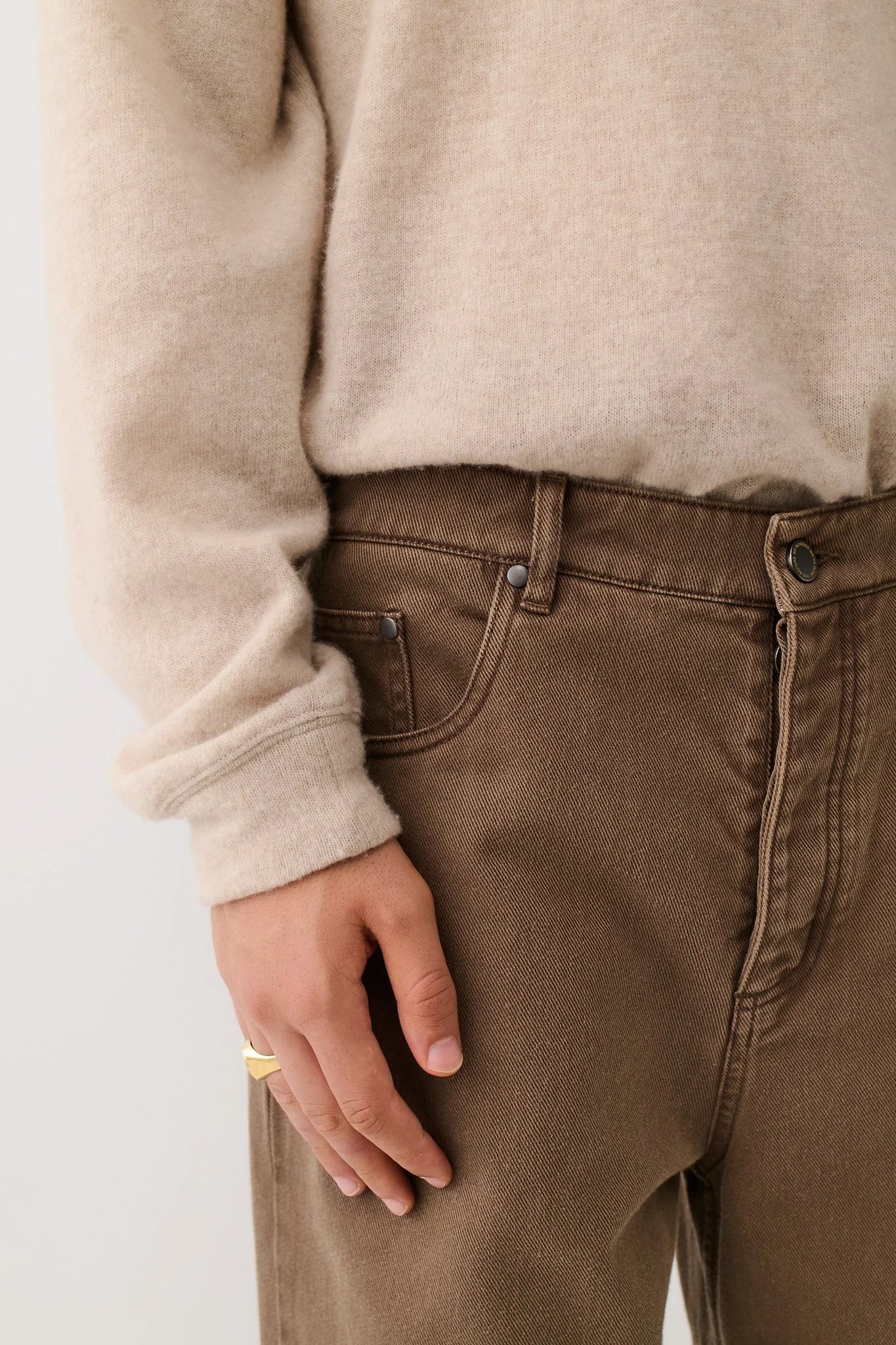 Terek Jeans Washed Brown Twill_5