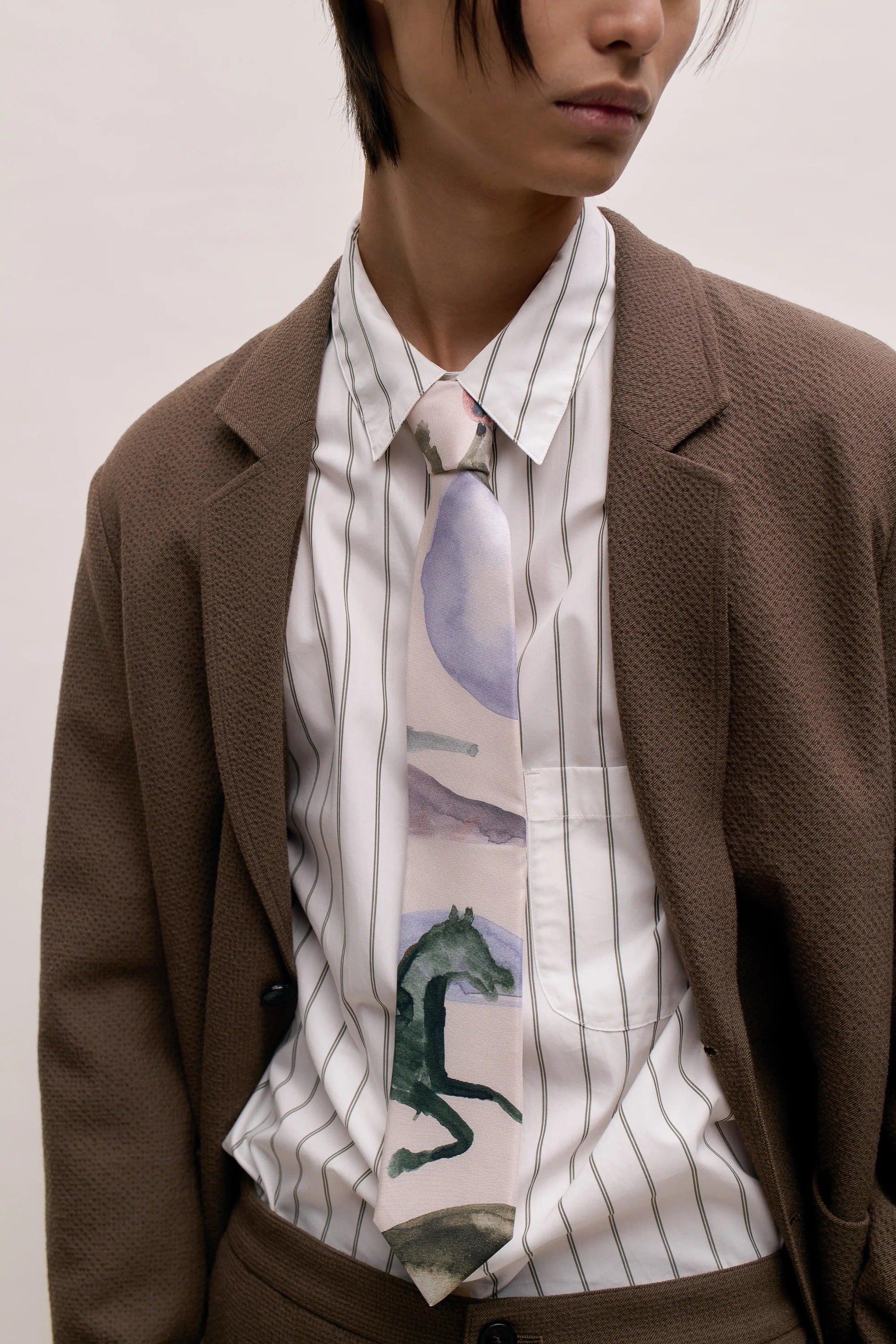 Tulio Tie Navy Running Horses