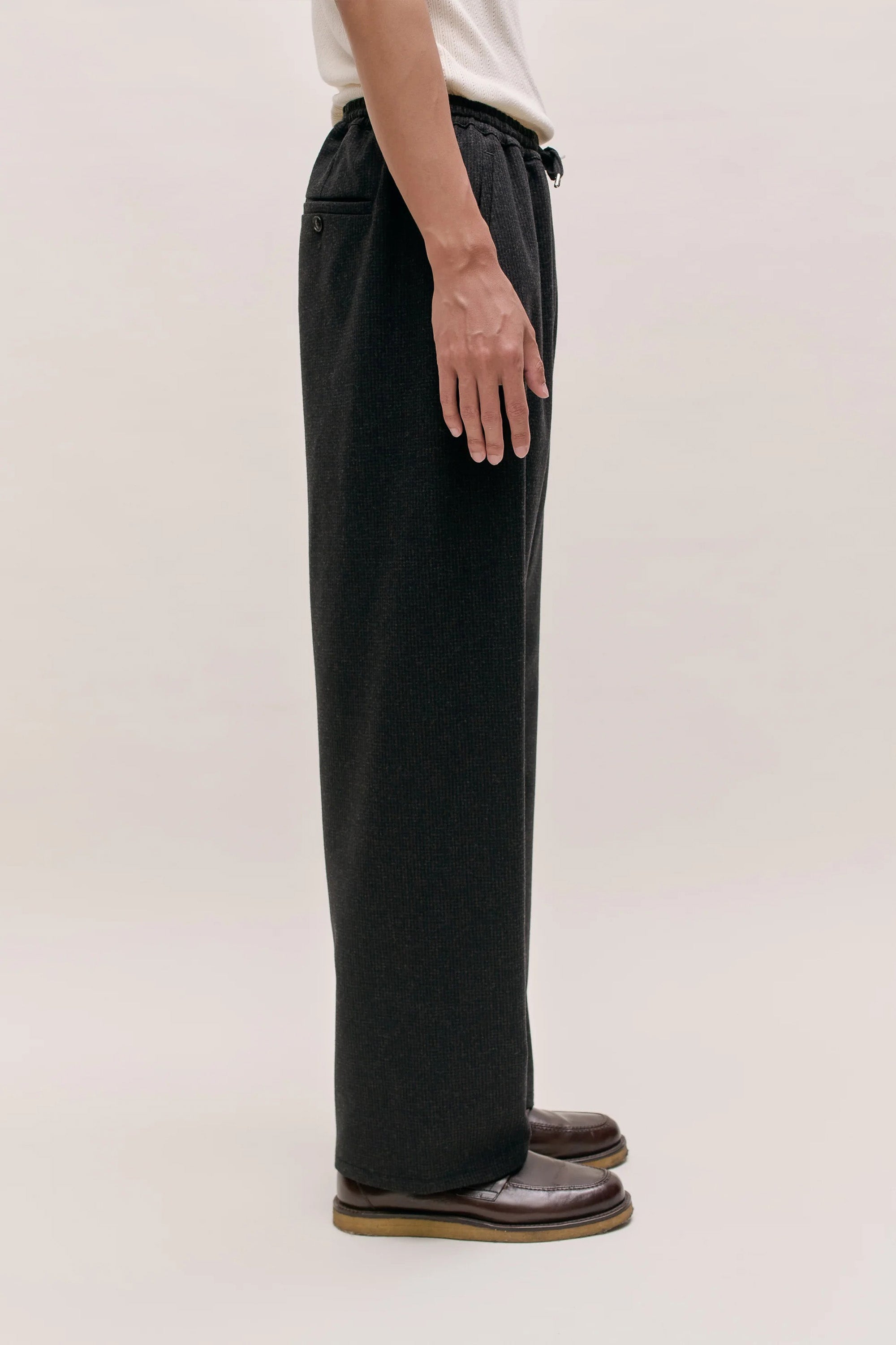 Samurai Trousers Dark Brown Houndstooth