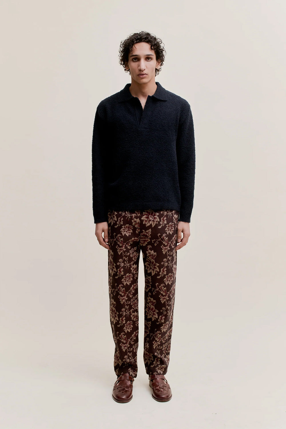 Banasa Pants Red Bouquet Jacquard