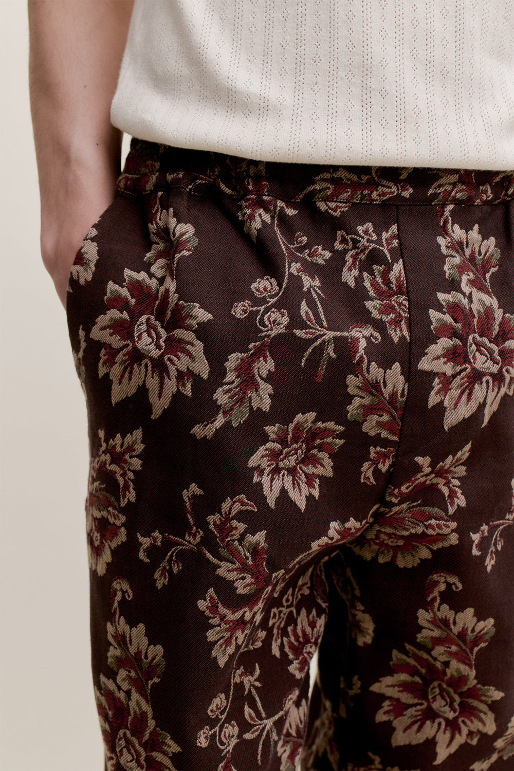 Banasa Pants Red Bouquet Jacquard_4